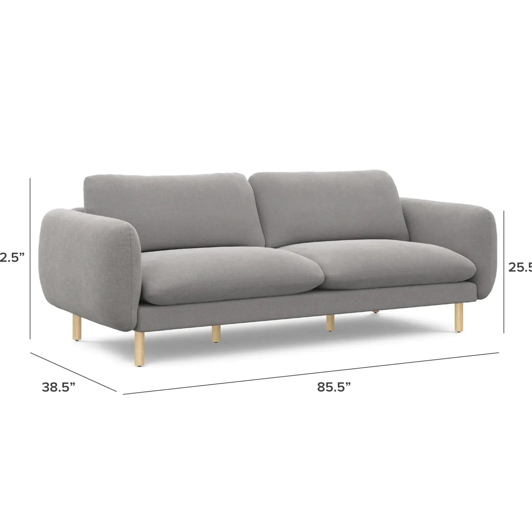 Sanders 85.5" Sofa - Hestia Gray