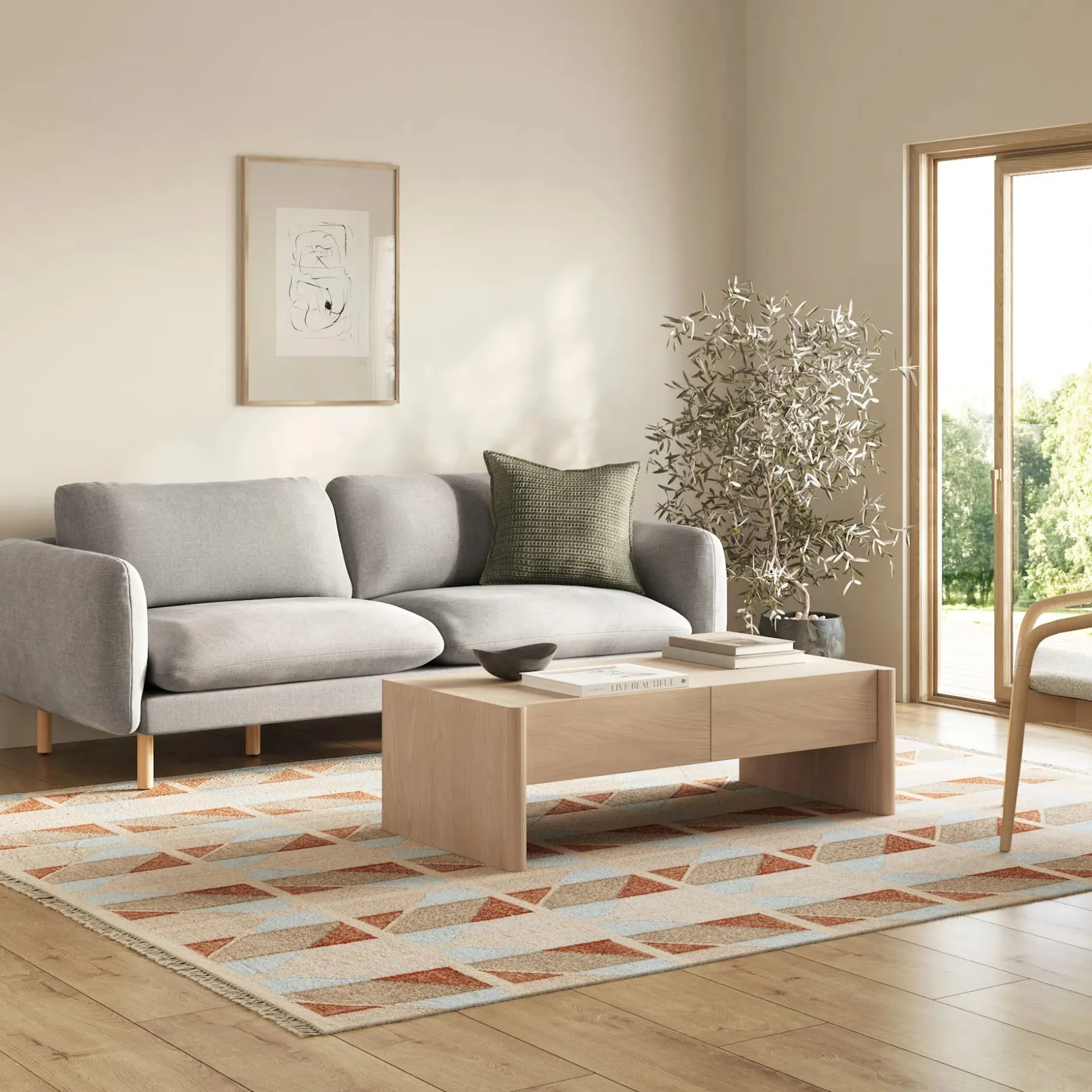 Sanders 85.5" Sofa - Hestia Gray
