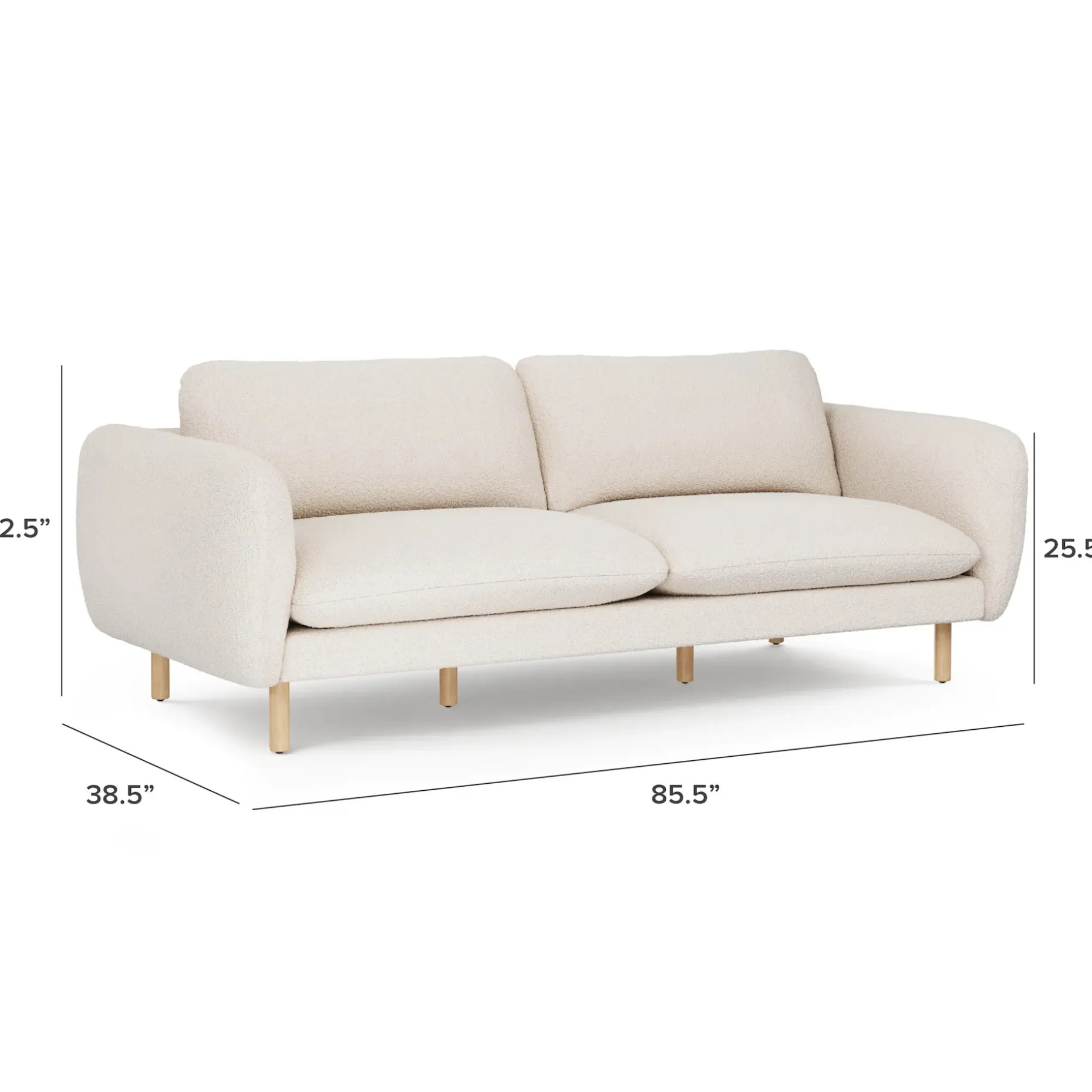 Sanders 85.5" Sofa - Ivory Wool Bouclé