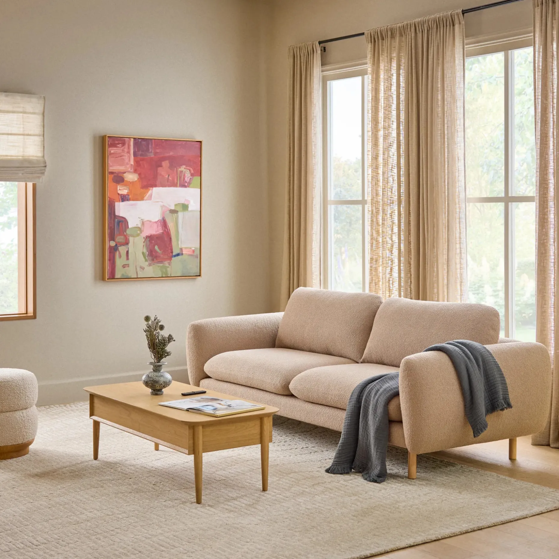 Sanders 85.5" Sofa - Sandstone Wool Bouclé