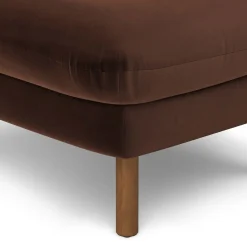 Sanders 35.5" Velvet Ottoman - Plush Pacific Brown