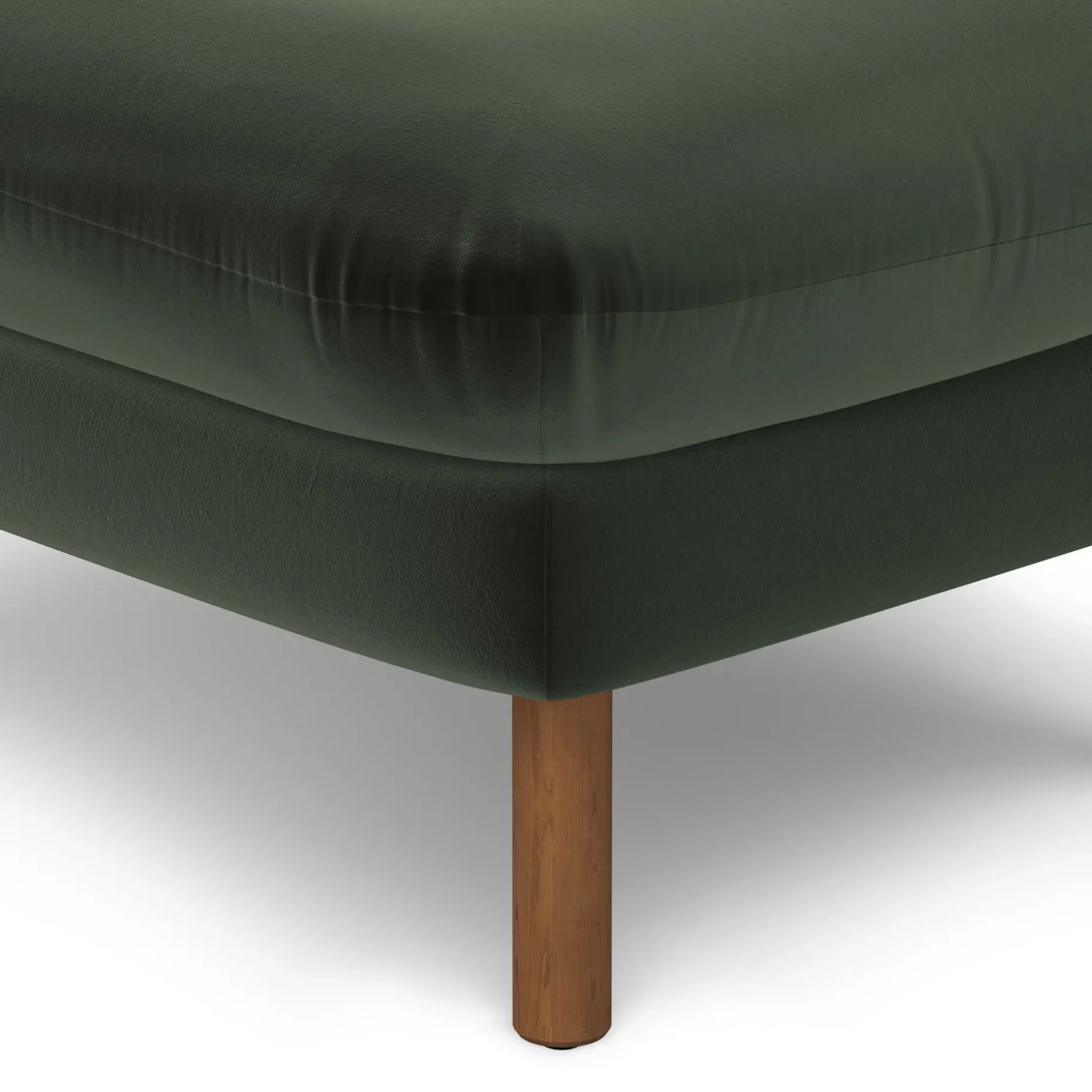 Sanders 35.5" Velvet Ottoman - Plush Pacific Green