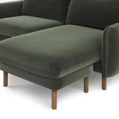 Sanders 85.5" Velvet Reversible Sectional - Plush Pacific Green