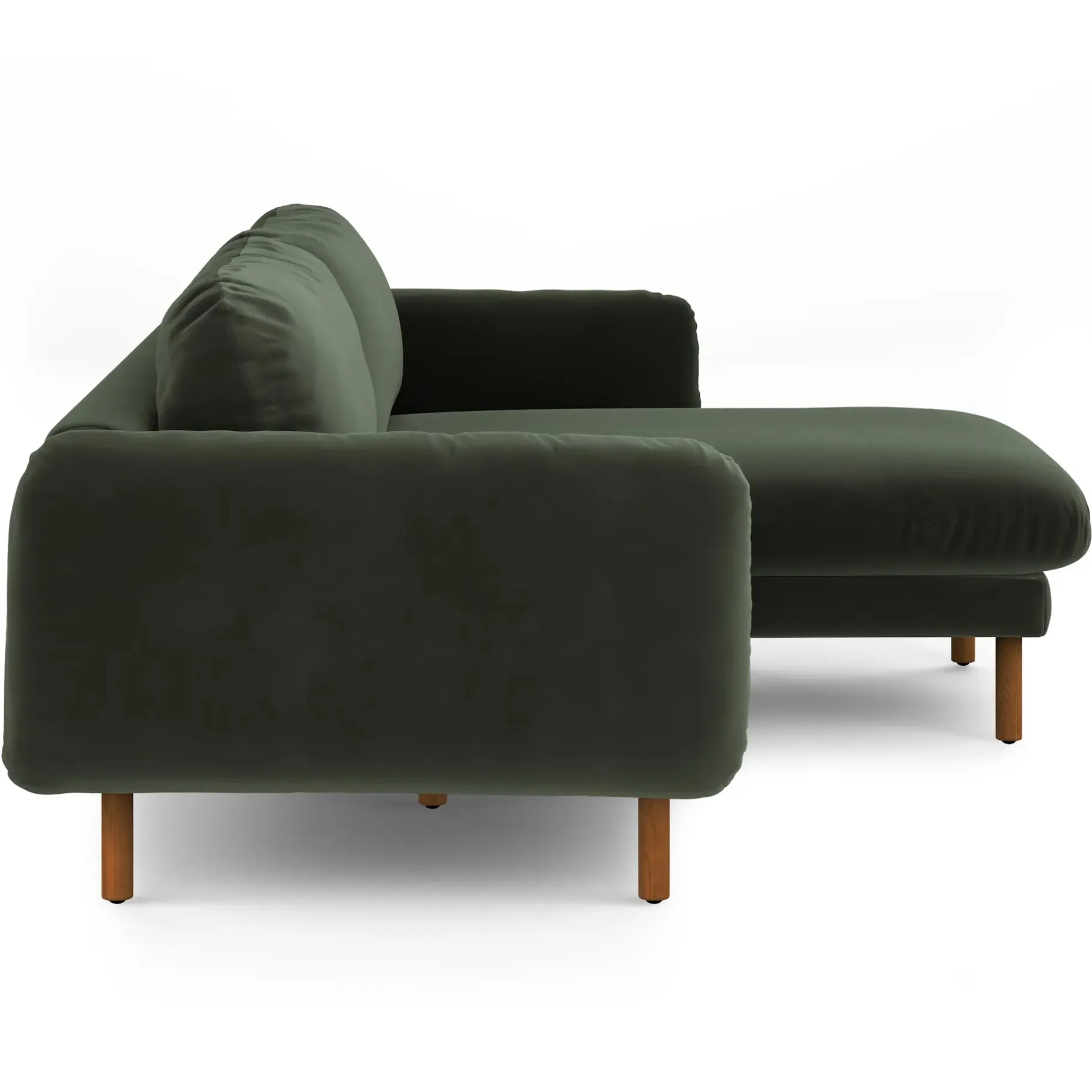 Sanders 85.5" Velvet Reversible Sectional - Plush Pacific Green