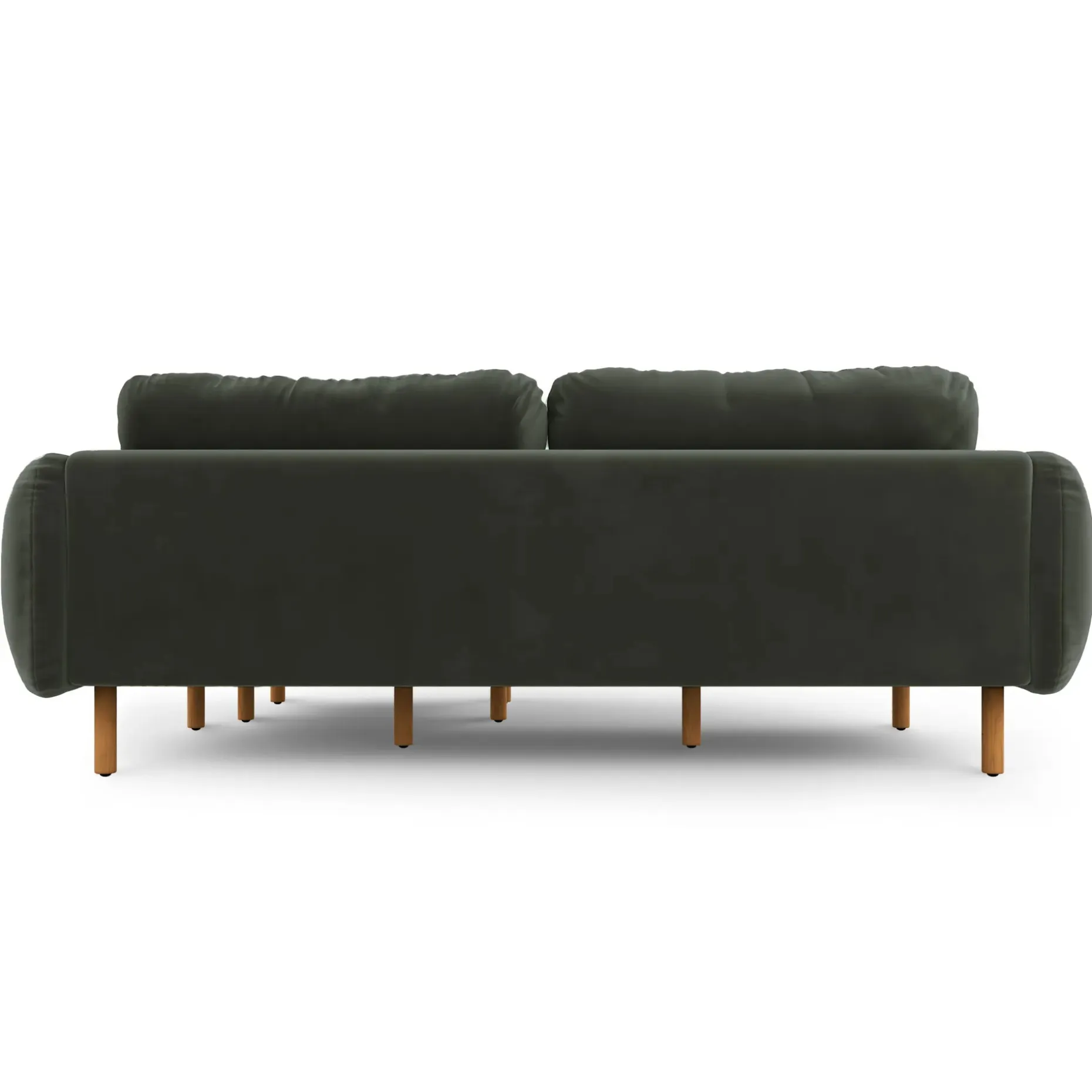Sanders 85.5" Velvet Reversible Sectional - Plush Pacific Green