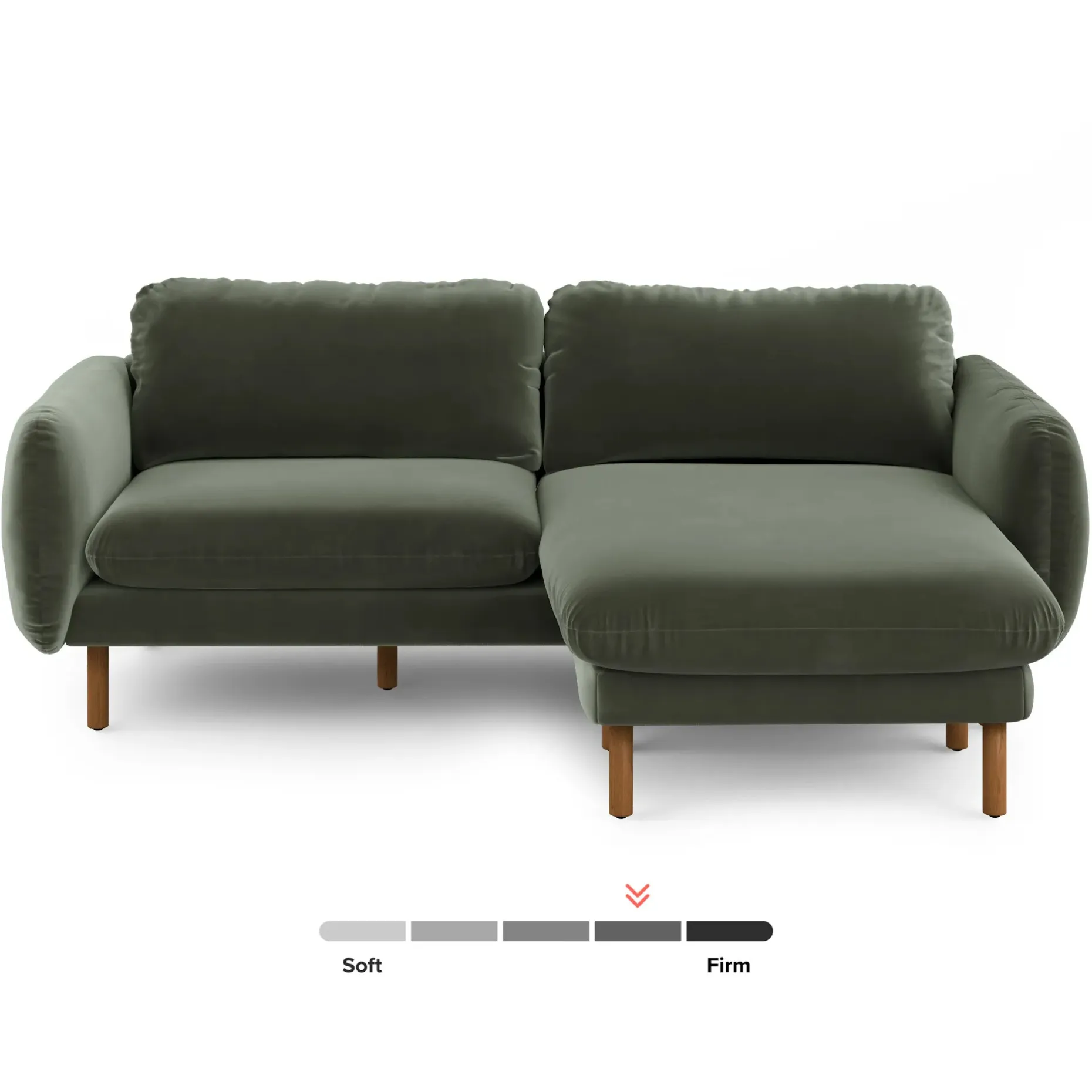 Sanders 85.5" Velvet Reversible Sectional - Plush Pacific Green