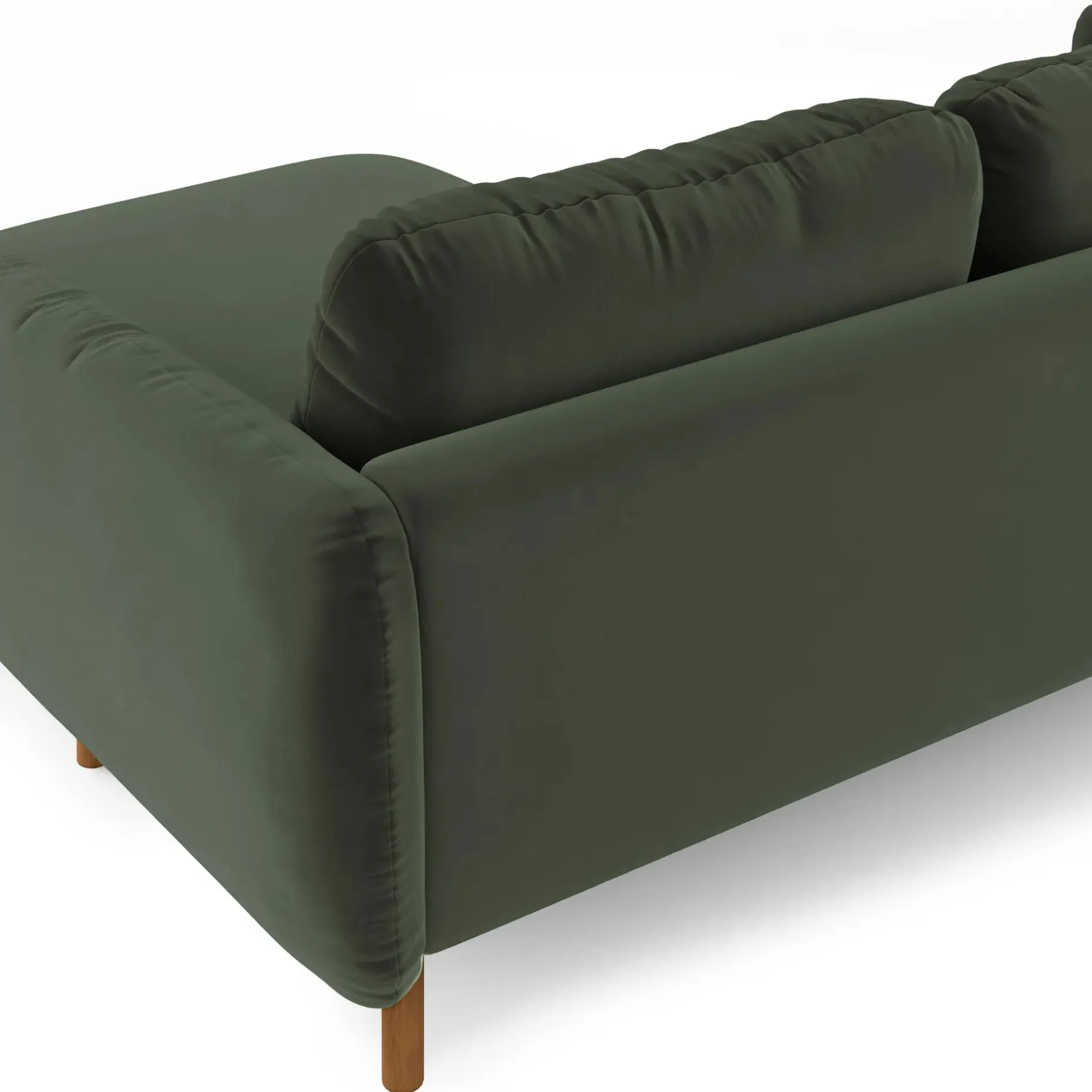 Sanders 85.5" Velvet Reversible Sectional - Plush Pacific Green