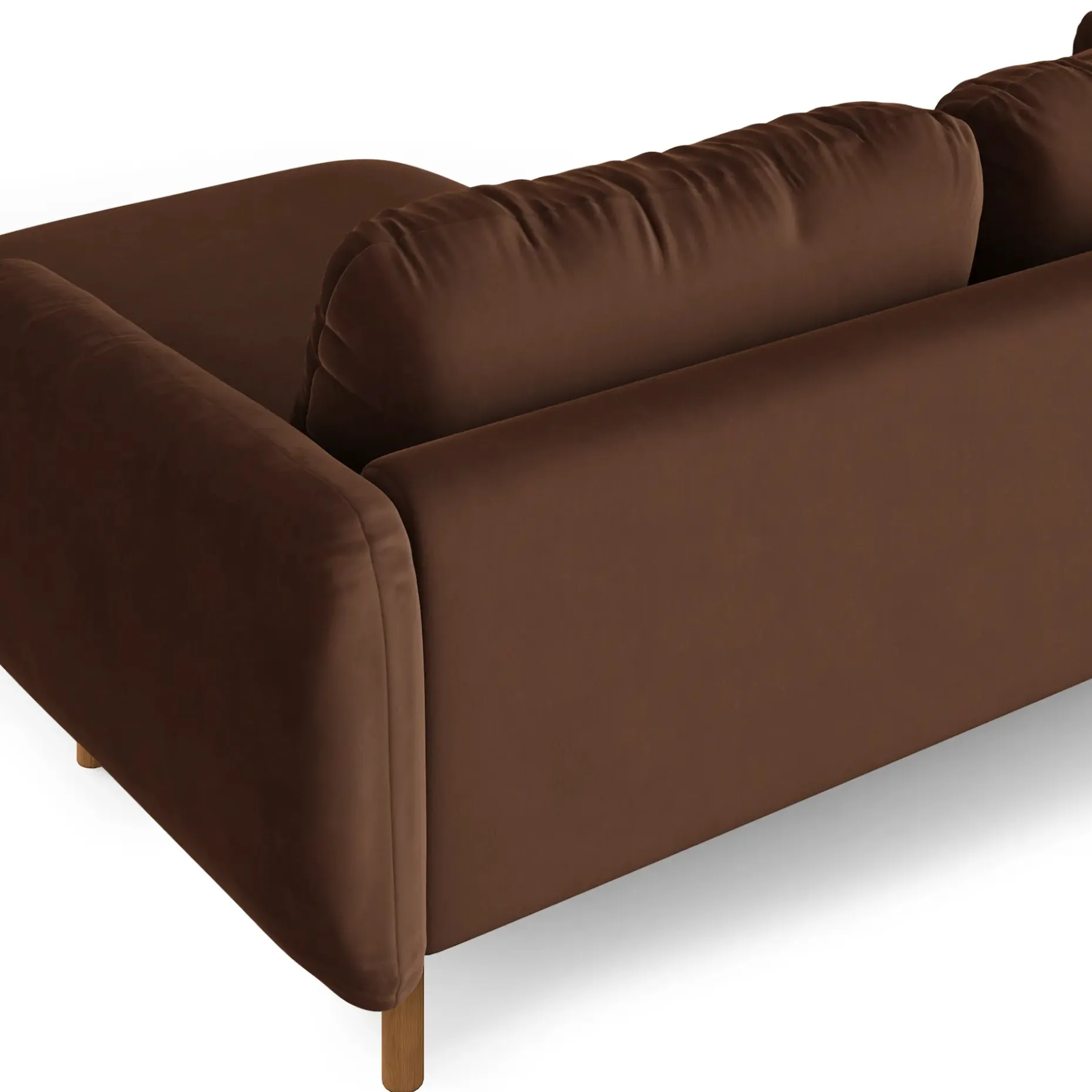 Sanders 85.5" Velvet Reversible Sectional - Plush Pacific Brown