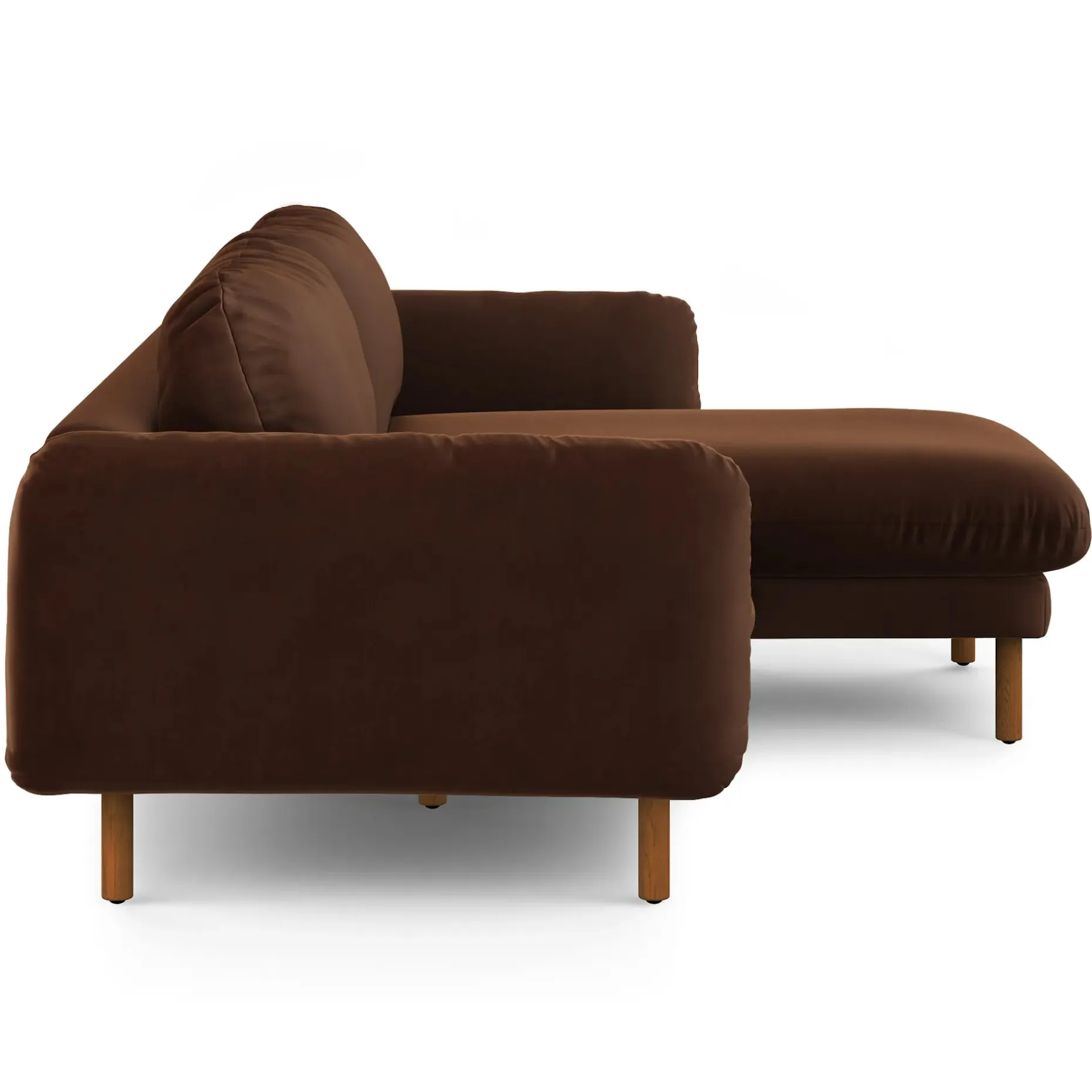 Sanders 85.5" Velvet Reversible Sectional - Plush Pacific Brown