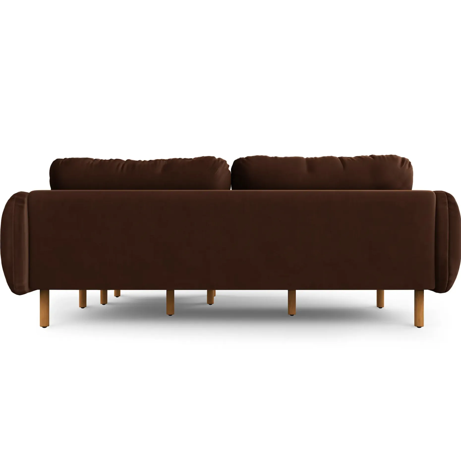 Sanders 85.5" Velvet Reversible Sectional - Plush Pacific Brown