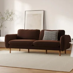 Sanders 85.5" Velvet Sofa - Plush Pacific Brown