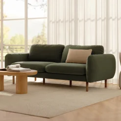 Sanders 85.5" Velvet Sofa - Plush Pacific Green