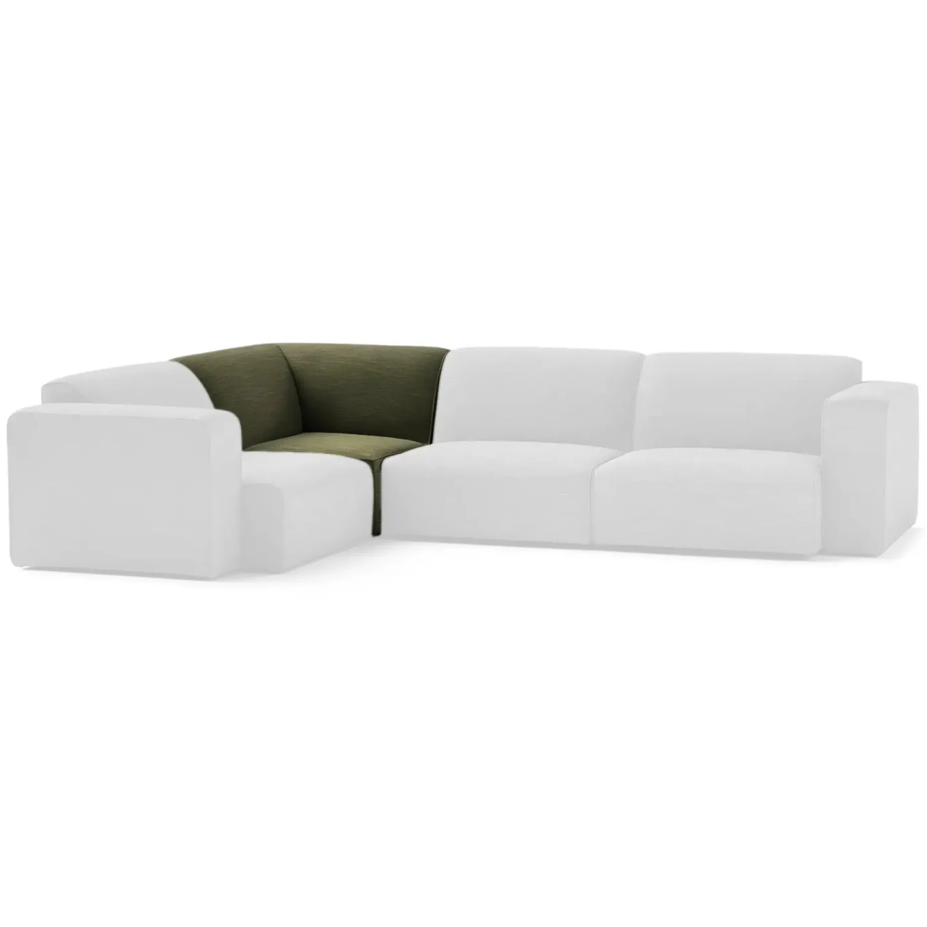 Sanna 40" Corner Chair Module - Magnet Green