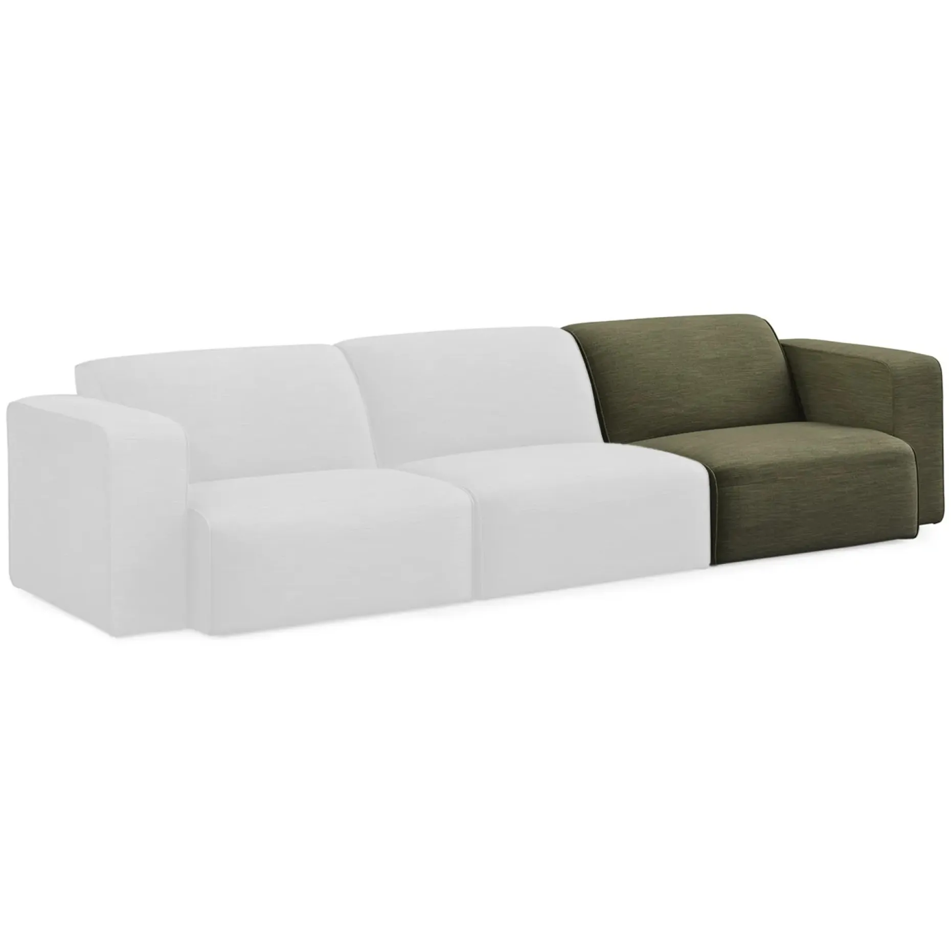 Sanna 46" Right Arm Module - Magnet Green