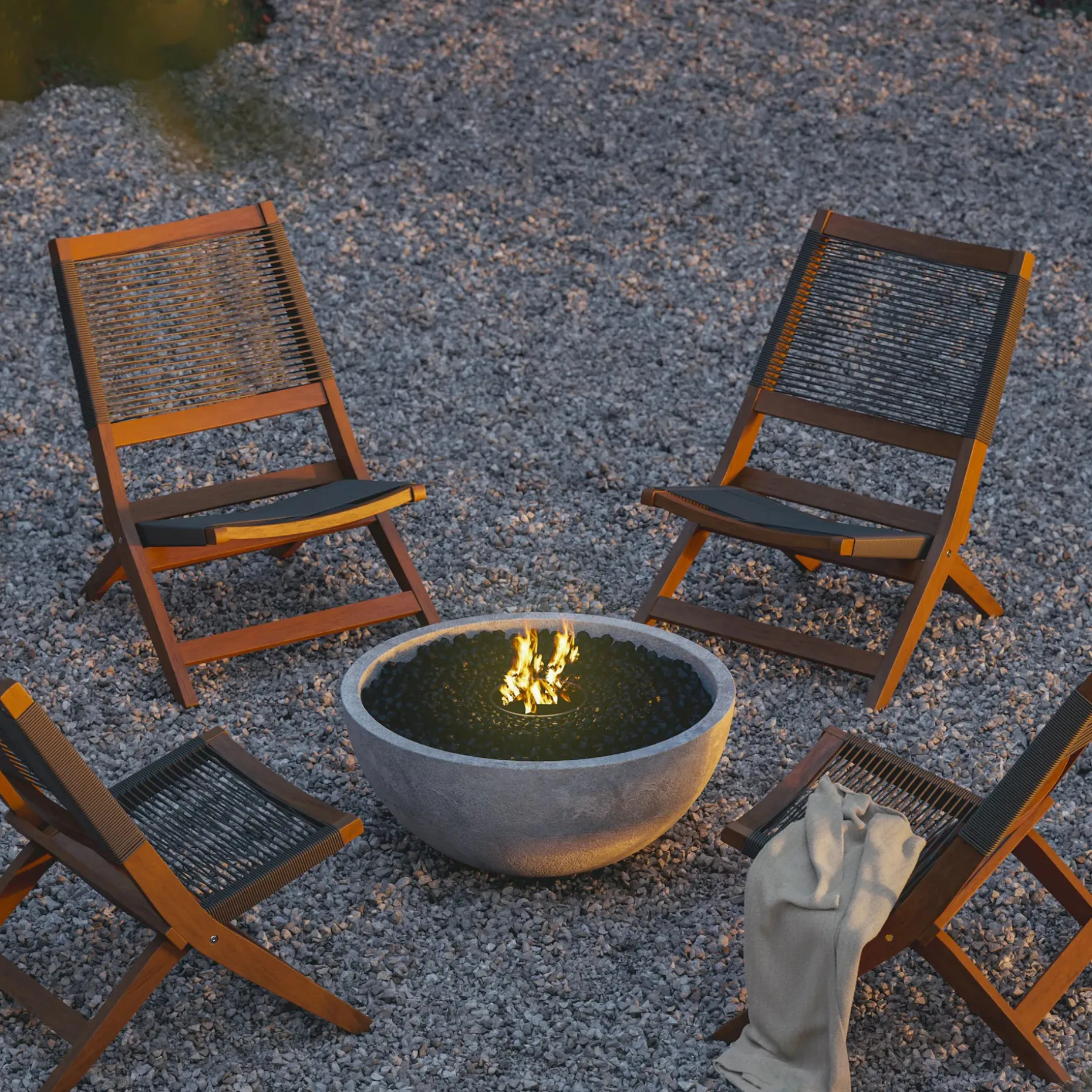 Santo 25.5" Outdoor Folding Lounge Chair Set - Charcoal