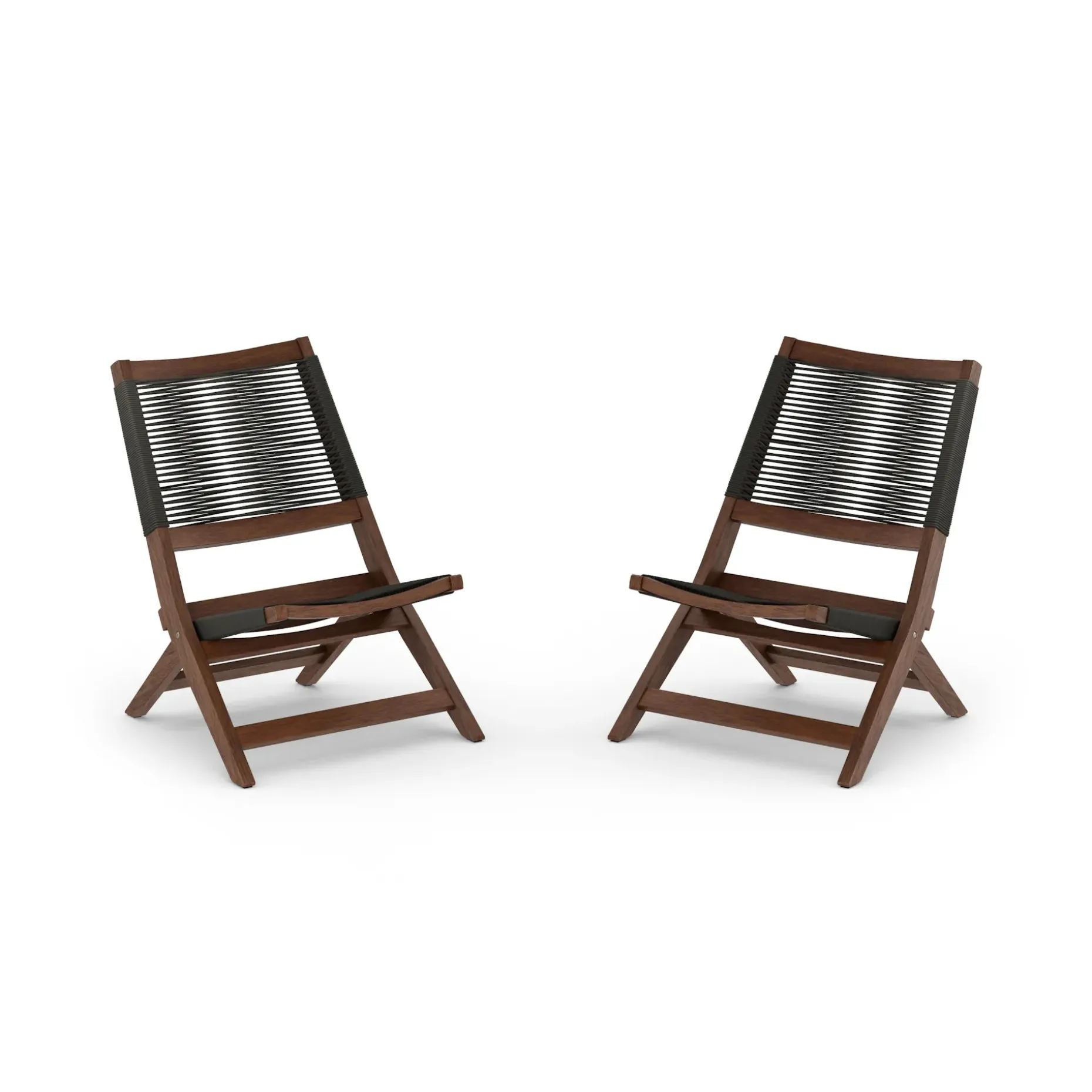 Santo 25.5" Outdoor Folding Lounge Chair Set - Charcoal