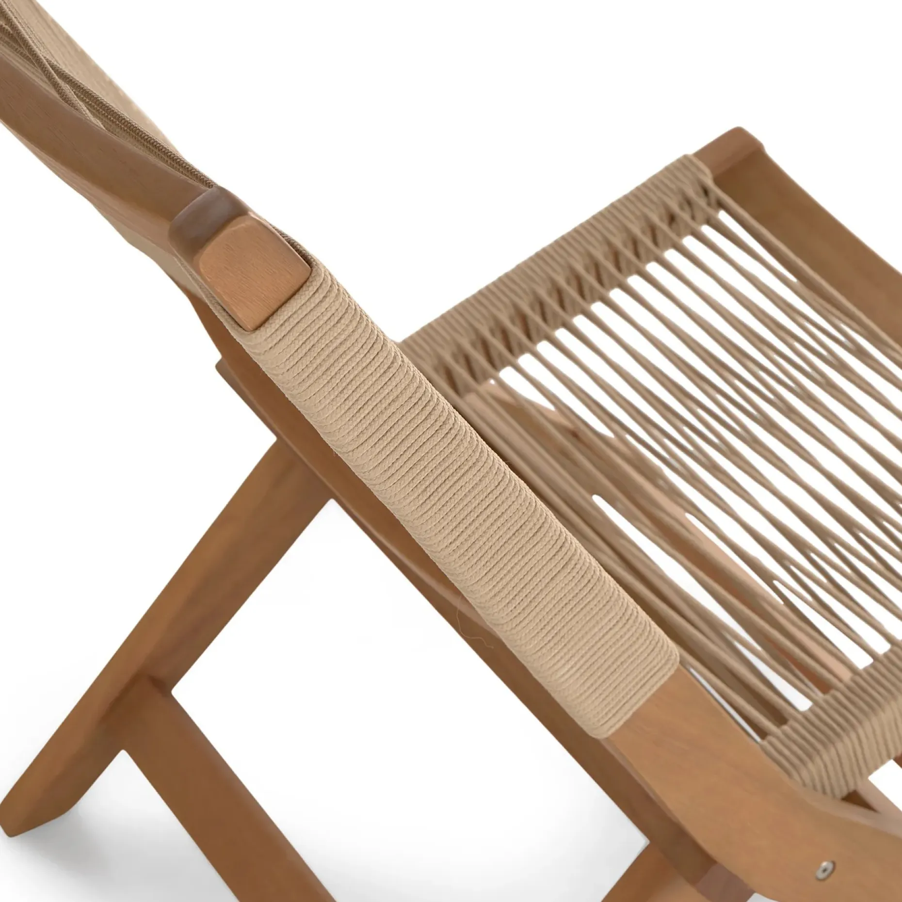 Santo 25.5" Outdoor Folding Lounge Chair - Ecru