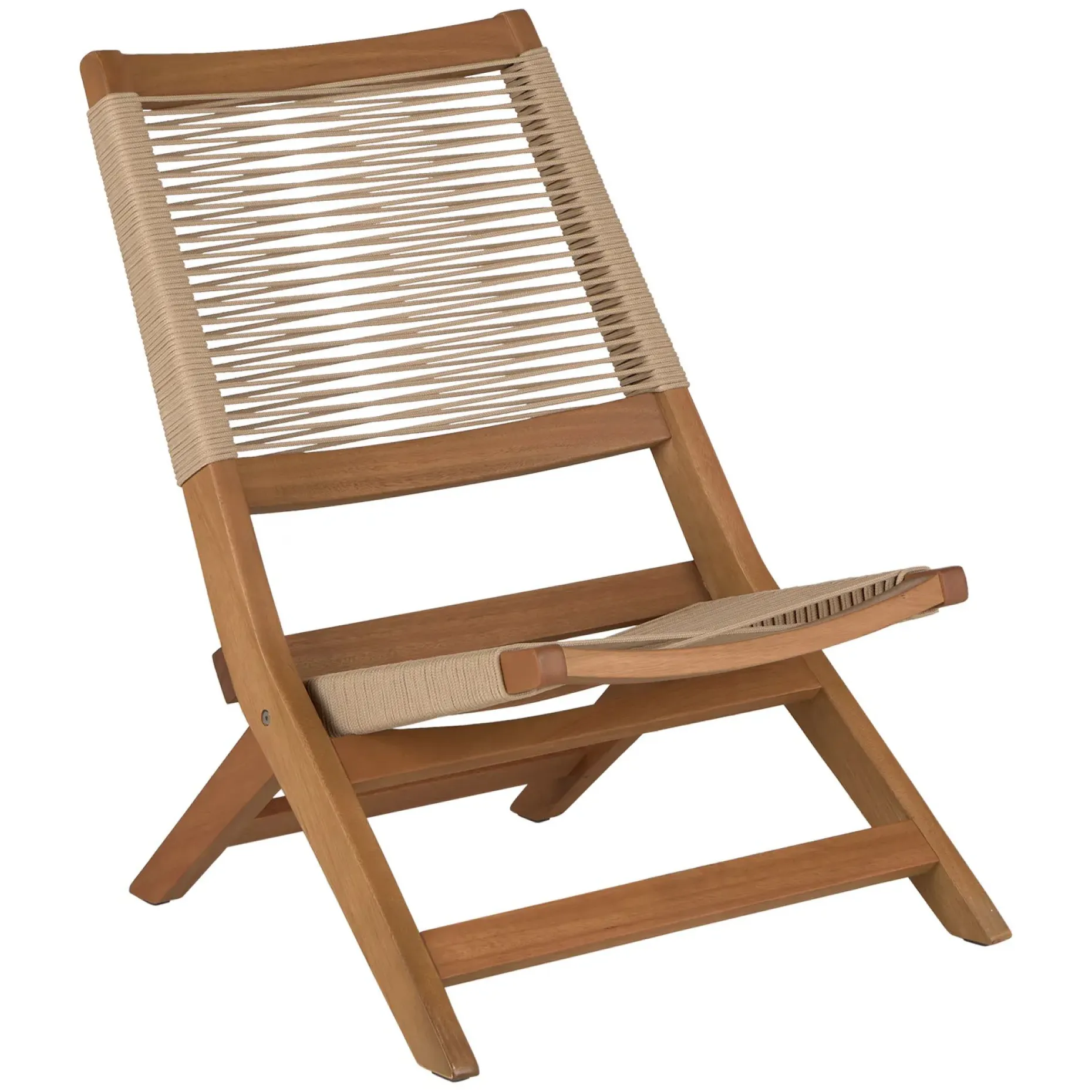 Santo 25.5" Outdoor Folding Lounge Chair - Ecru