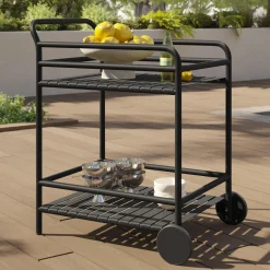 Sarek Outdoor Bar Cart - Black