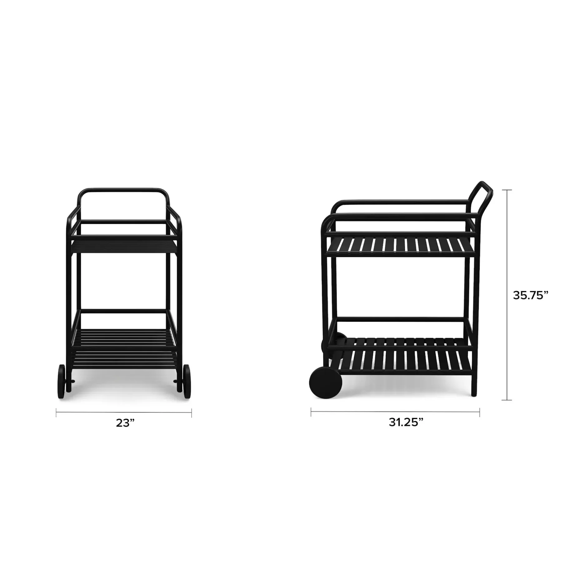 Sarek Outdoor Bar Cart - Black