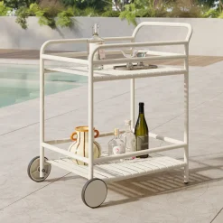Sarek Outdoor Bar Cart - Taupe