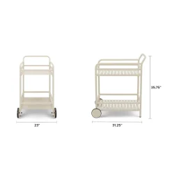 Sarek Outdoor Bar Cart - Taupe