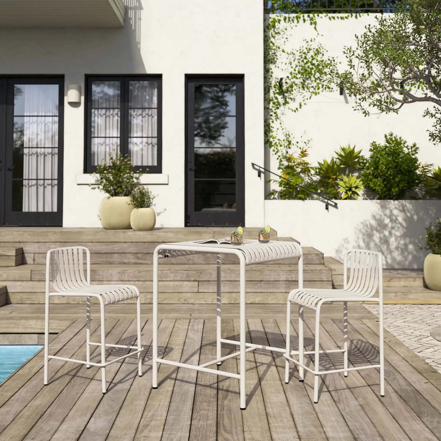 Sarek 29.5" Outdoor Bar Table - Black