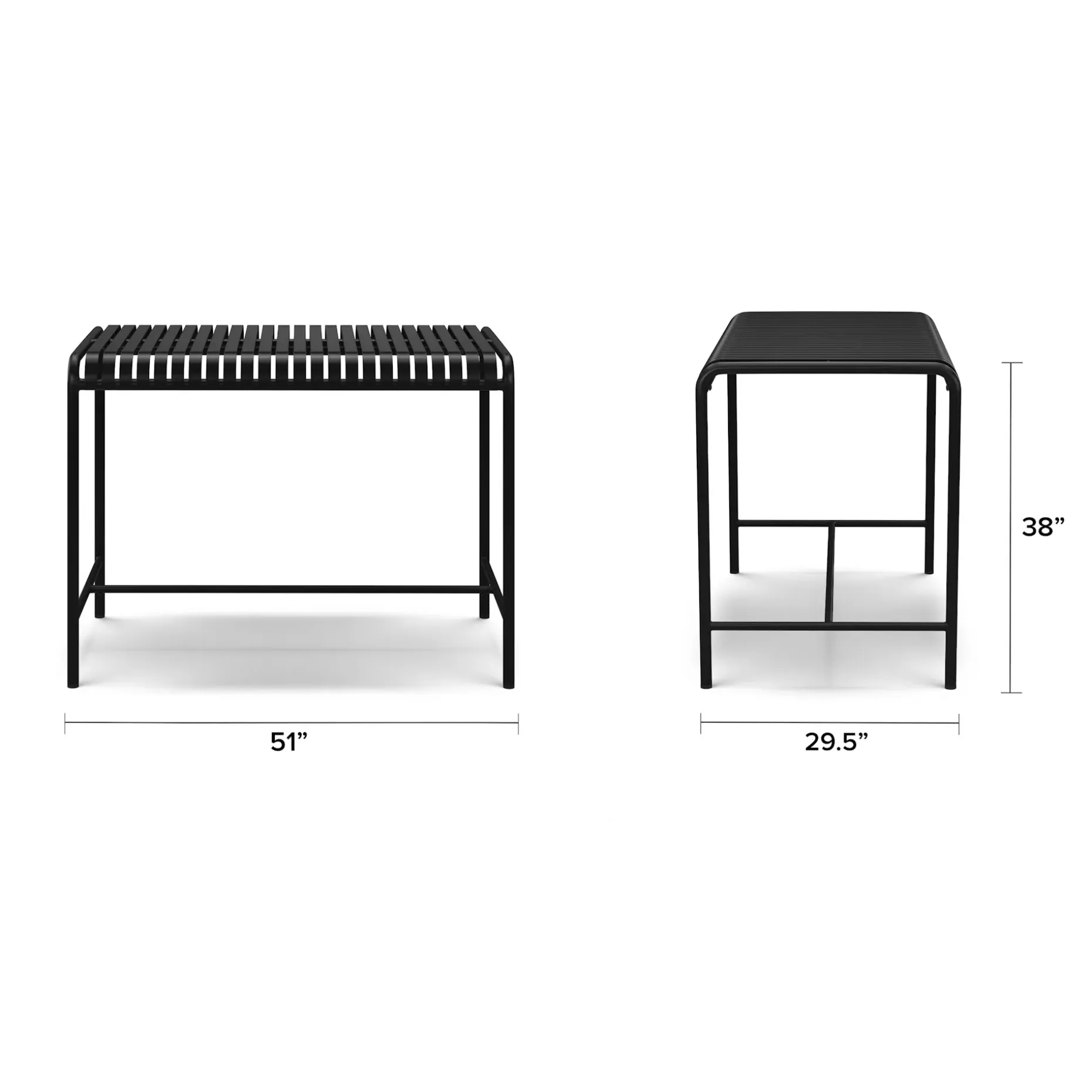Sarek 51" Outdoor Bar Table - Black