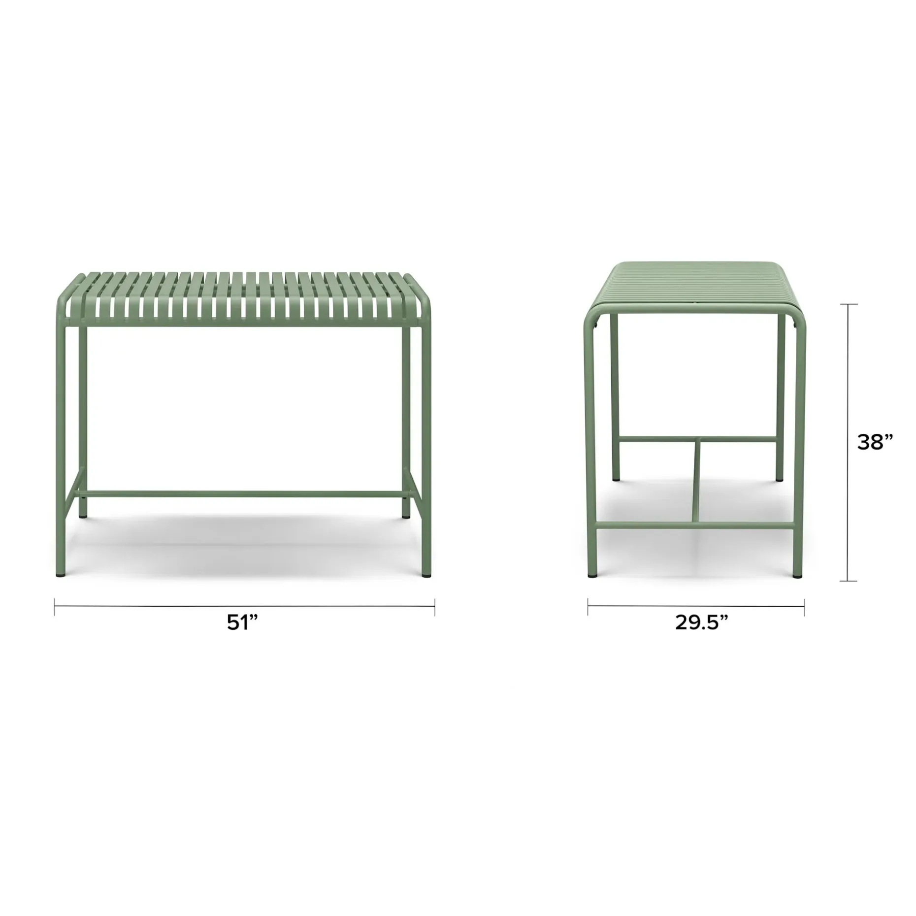 Sarek 51" Outdoor Bar Table - Khaki Green