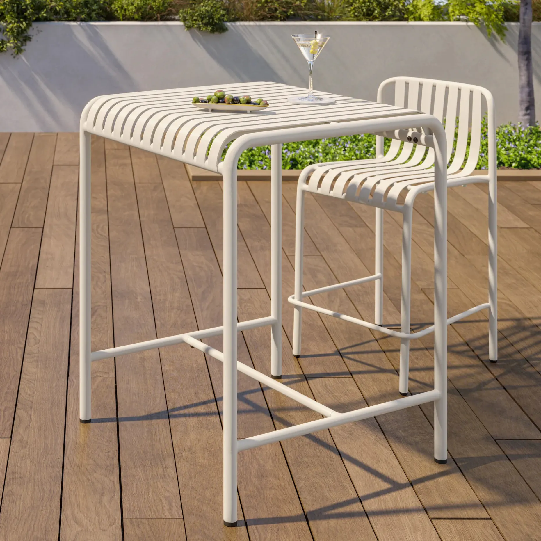 Sarek 29.5" Outdoor Bar Table - Taupe