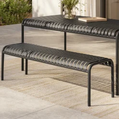 Sarek 59" Outdoor Bench - Black