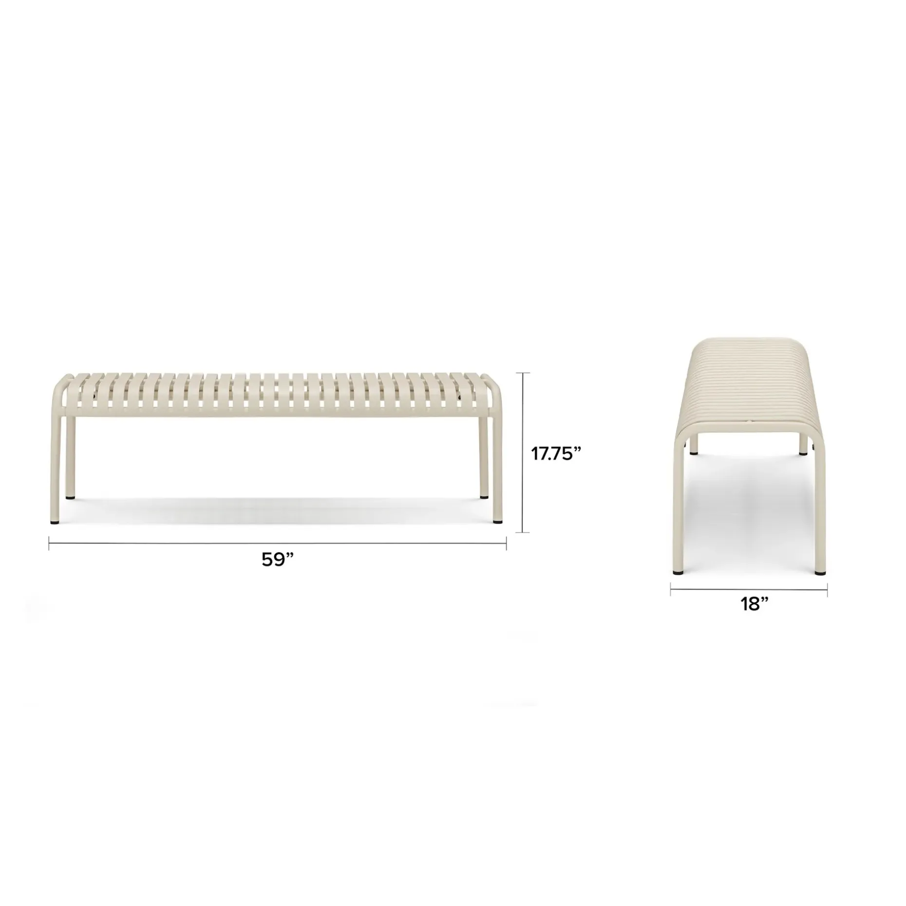 Sarek 59" Outdoor Bench - Taupe