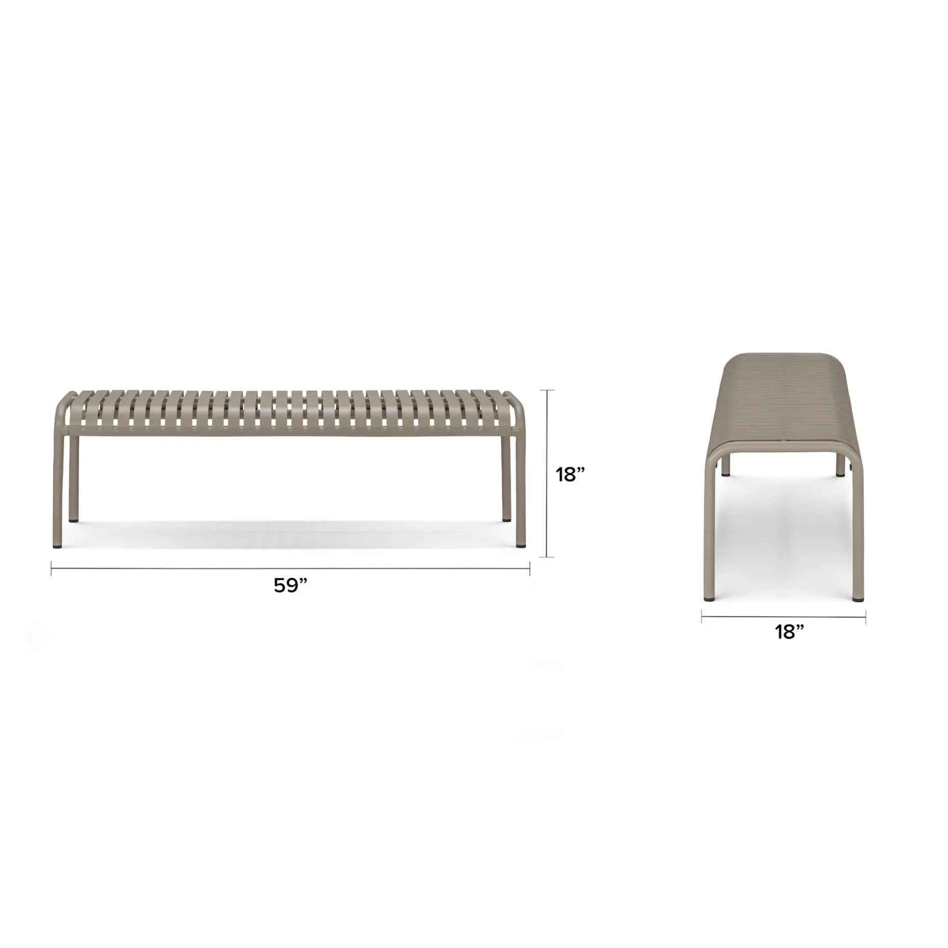 Sarek 59" Outdoor Bench - Warm Stone