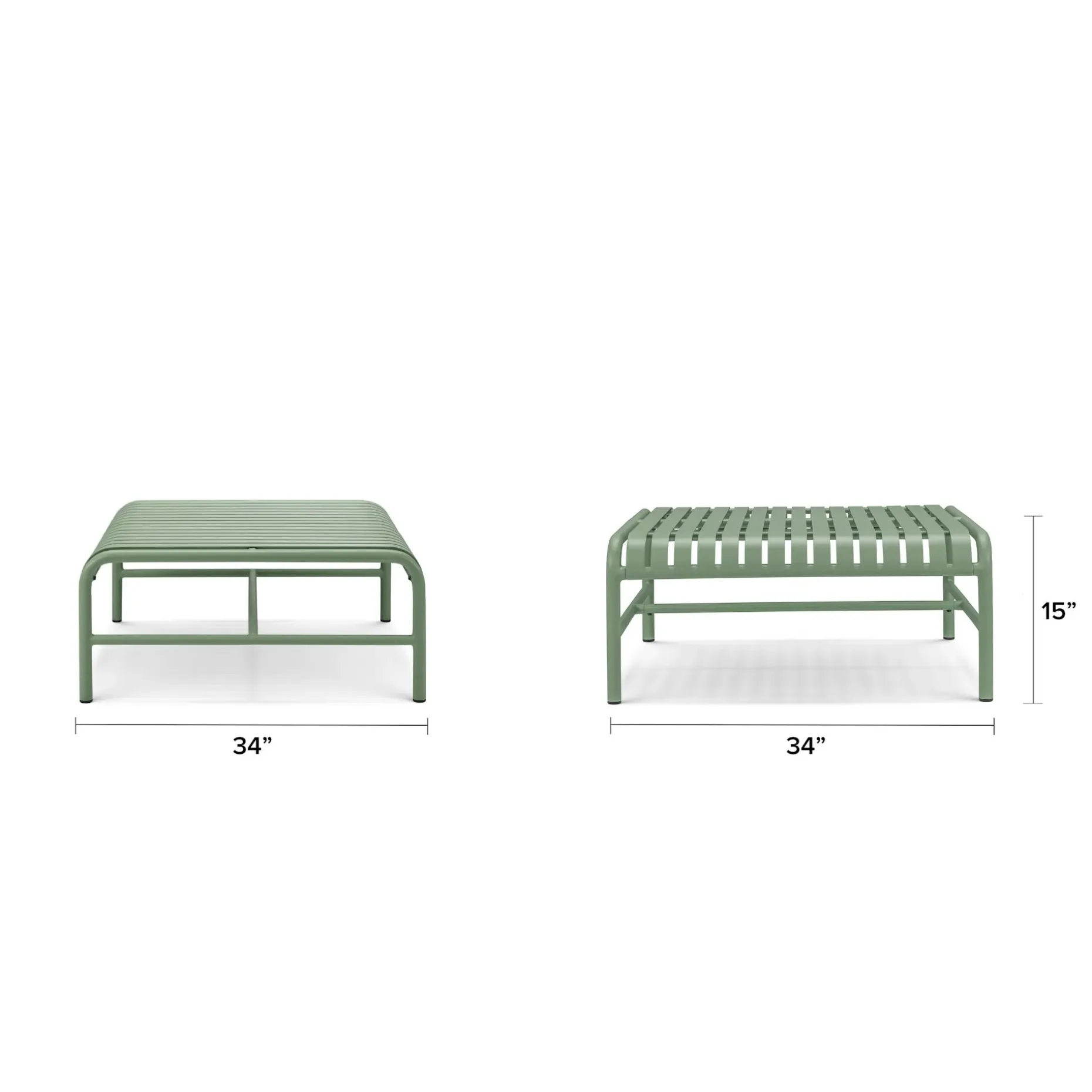 Sarek 34" Outdoor Coffee Table - Khaki Green