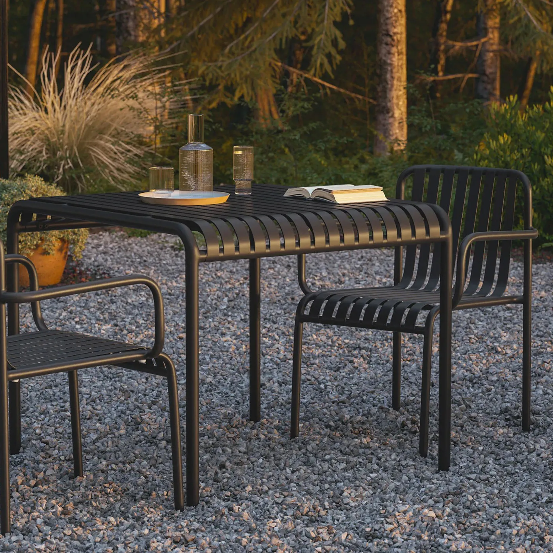 Sarek 35.5" Outdoor Dining Table - Black