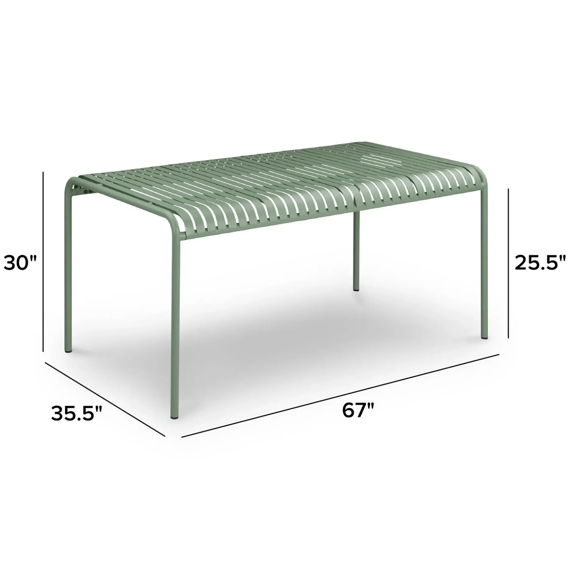 Sarek 67" Outdoor Dining Table - Khaki Green