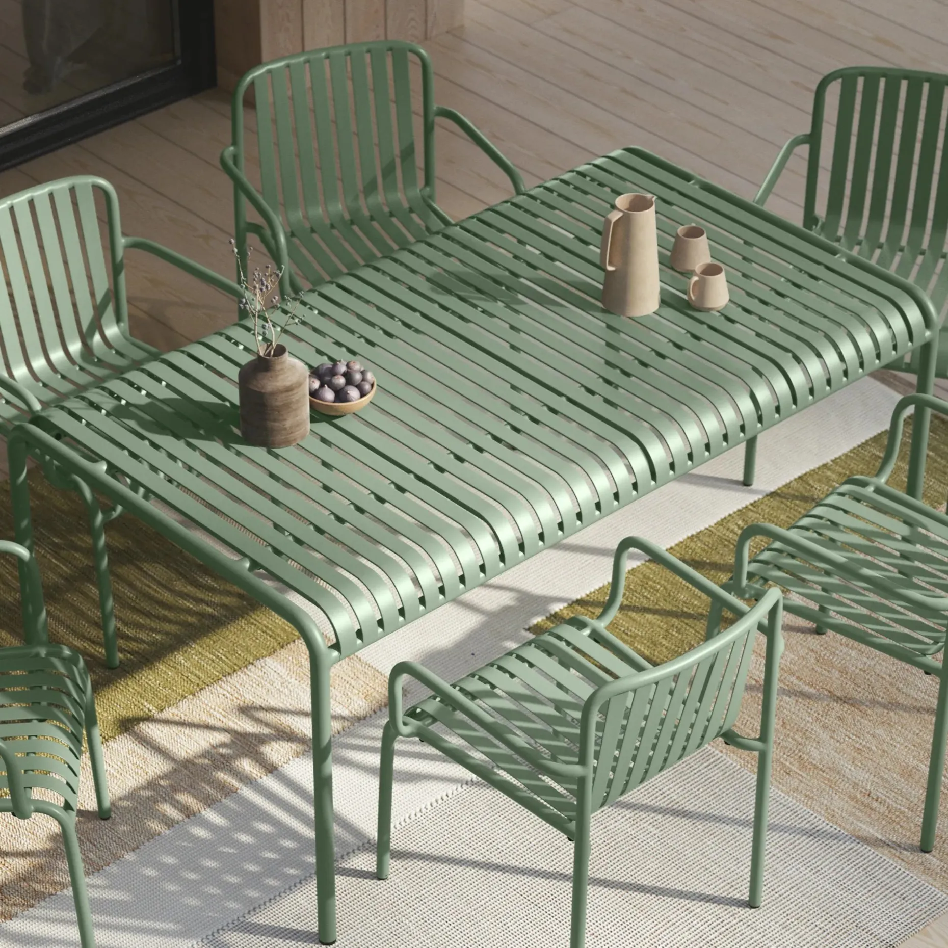 Sarek 67" Outdoor Dining Table - Khaki Green