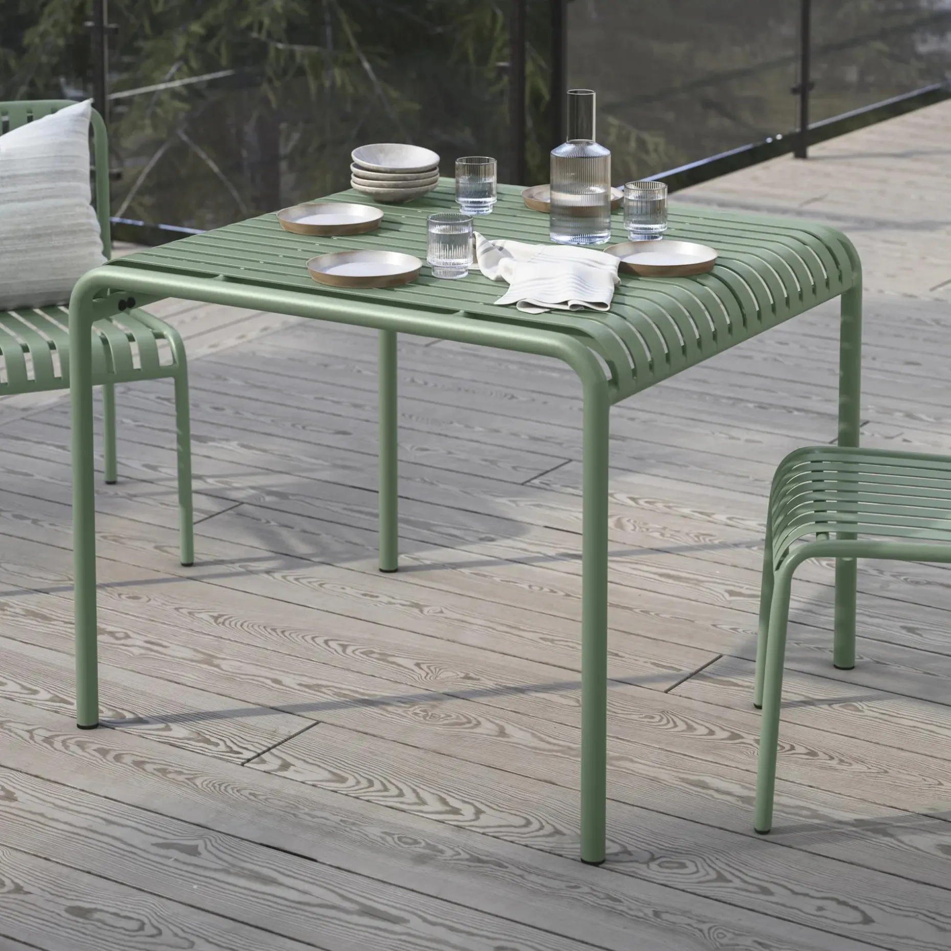 Sarek 35.5" Outdoor Dining Table - Khaki Green