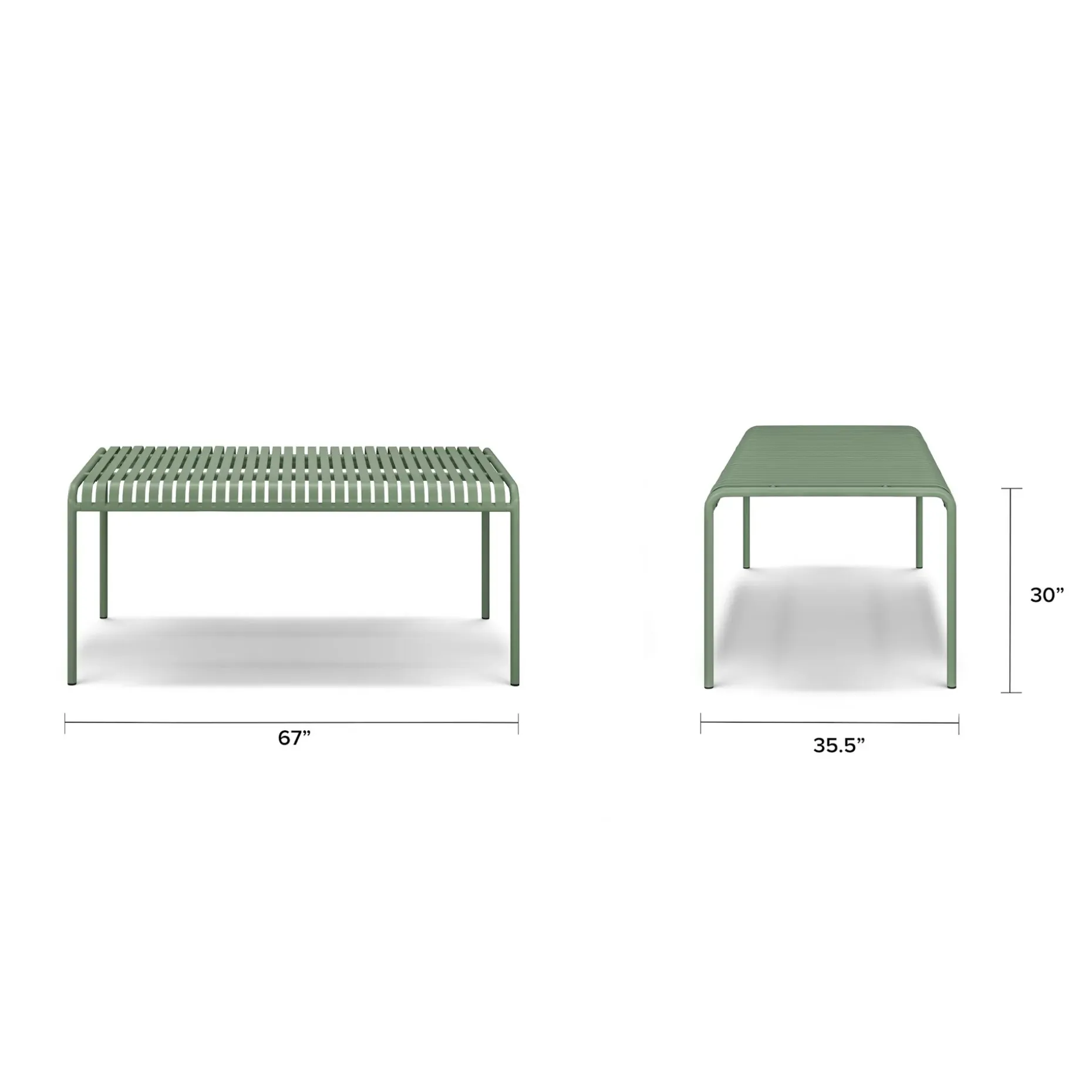 Sarek 67" Outdoor Dining Table Set - Khaki Green