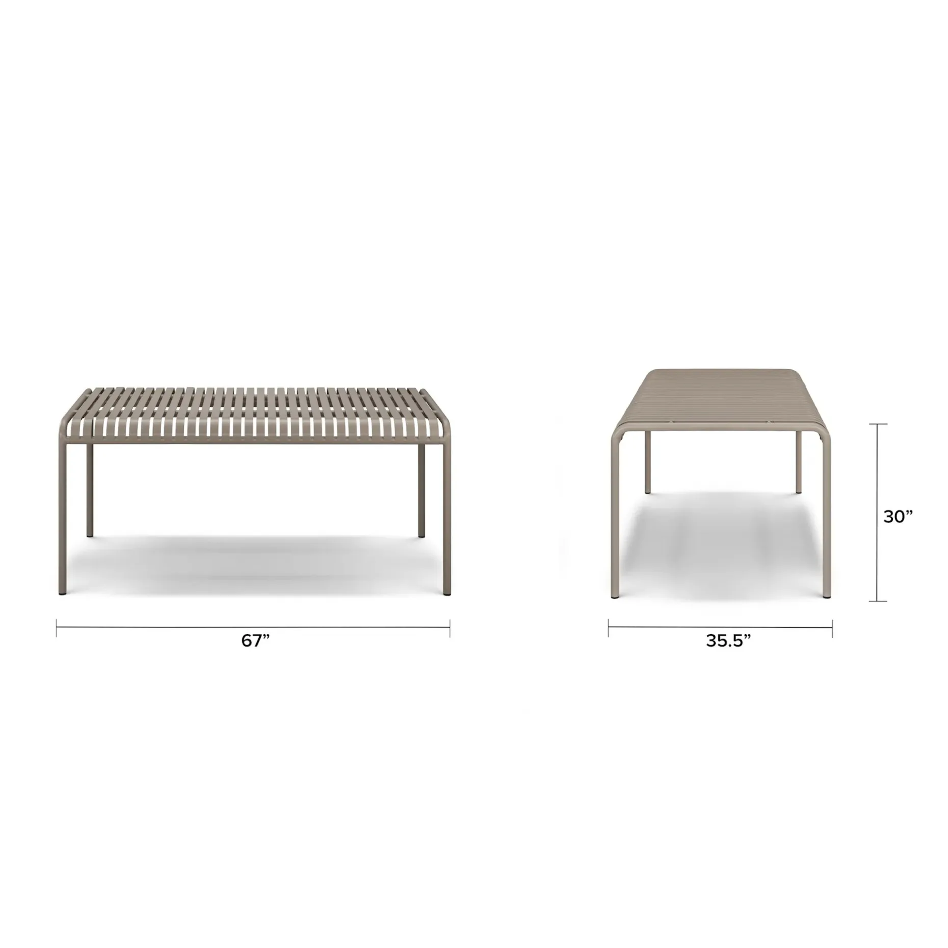 Sarek 67" Outdoor Dining Table Set - Warm Stone