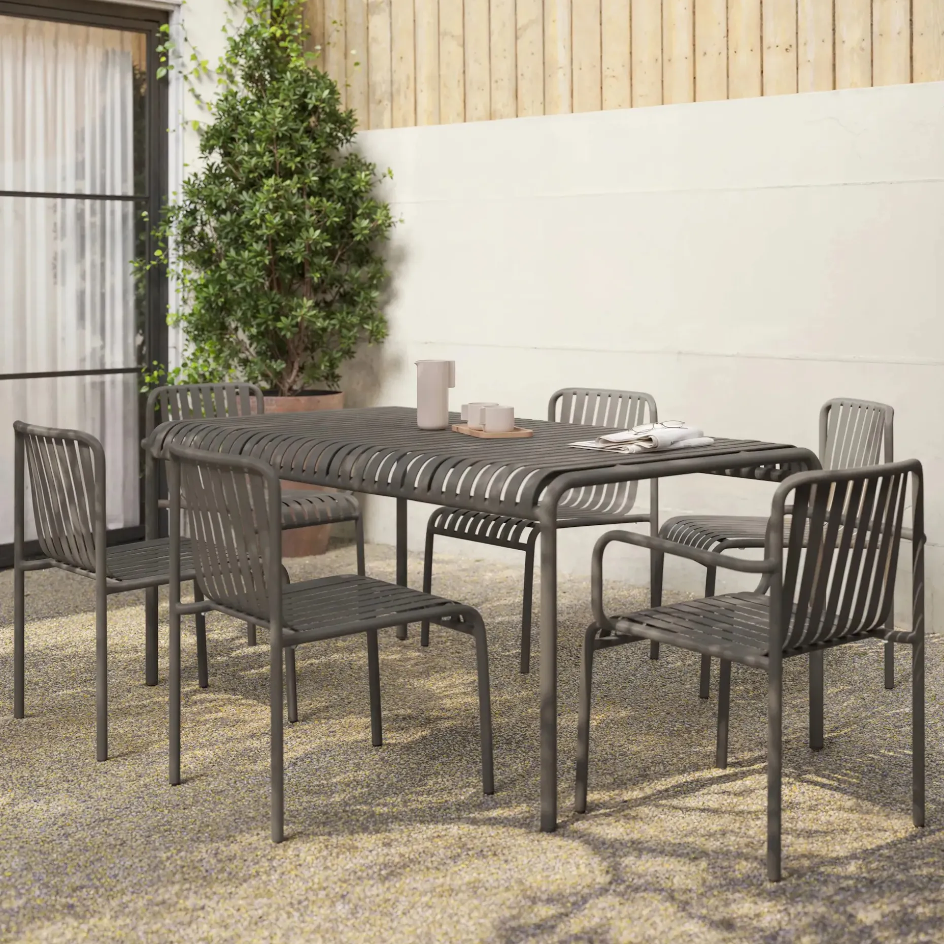 Sarek 67" Outdoor Dining Table - Warm Stone