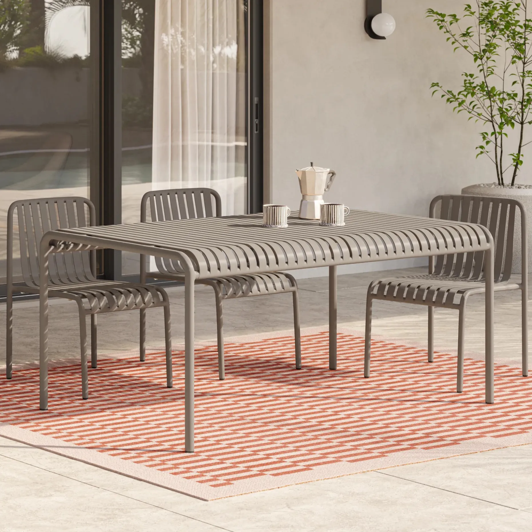 Sarek 67" Outdoor Dining Table - Warm Stone