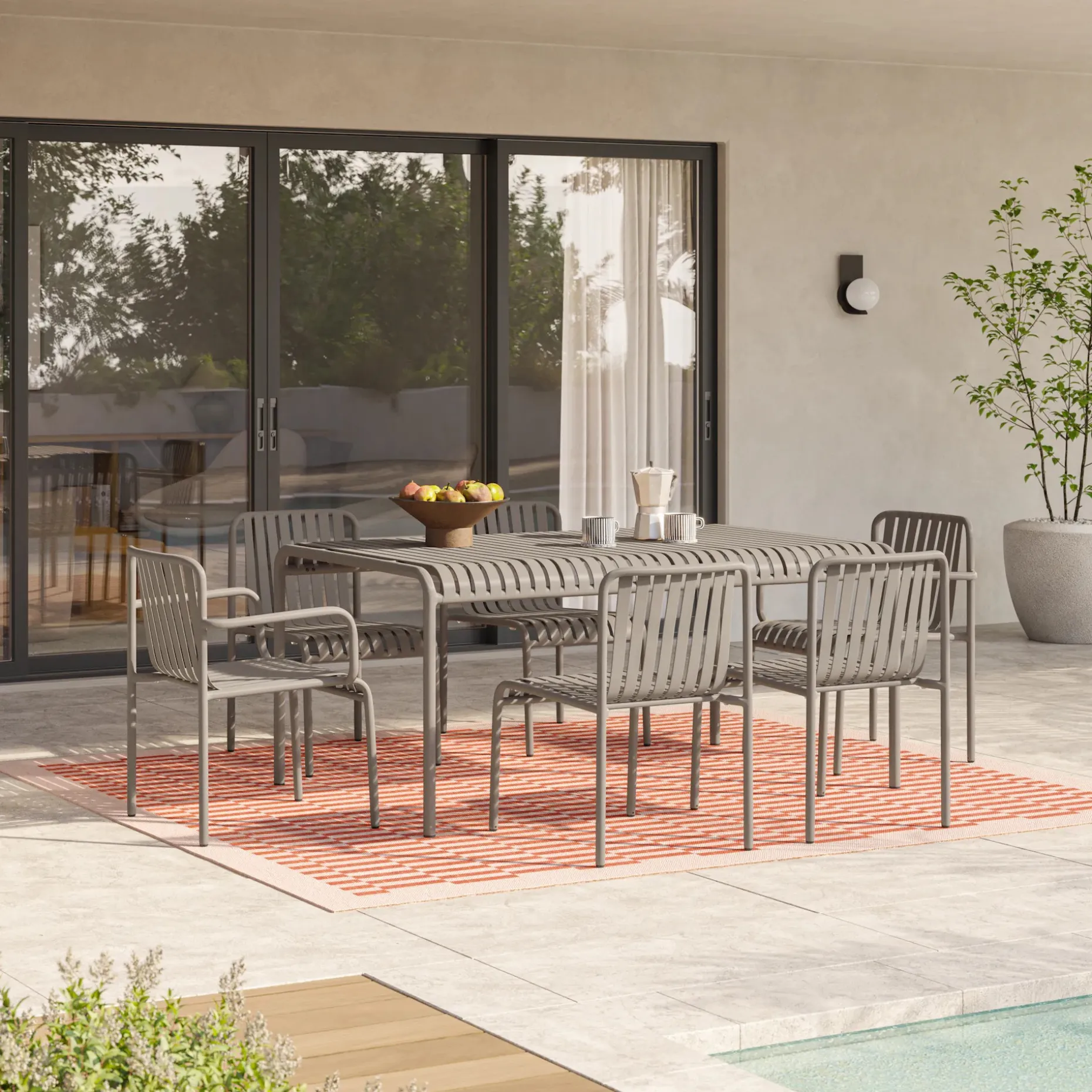 Sarek 67" Outdoor Dining Table - Warm Stone