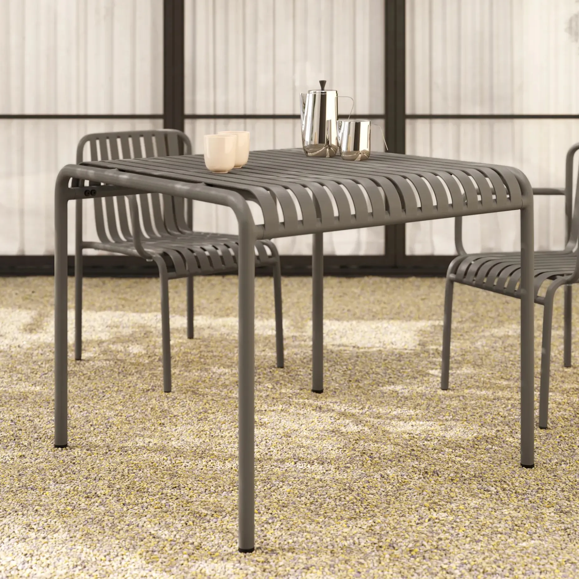 Sarek 35.5" Outdoor Dining Table - Warm Stone