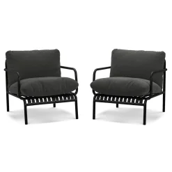 Sarek 31.5" Outdoor Lounge Chair Set - Sunbrella® Onyx