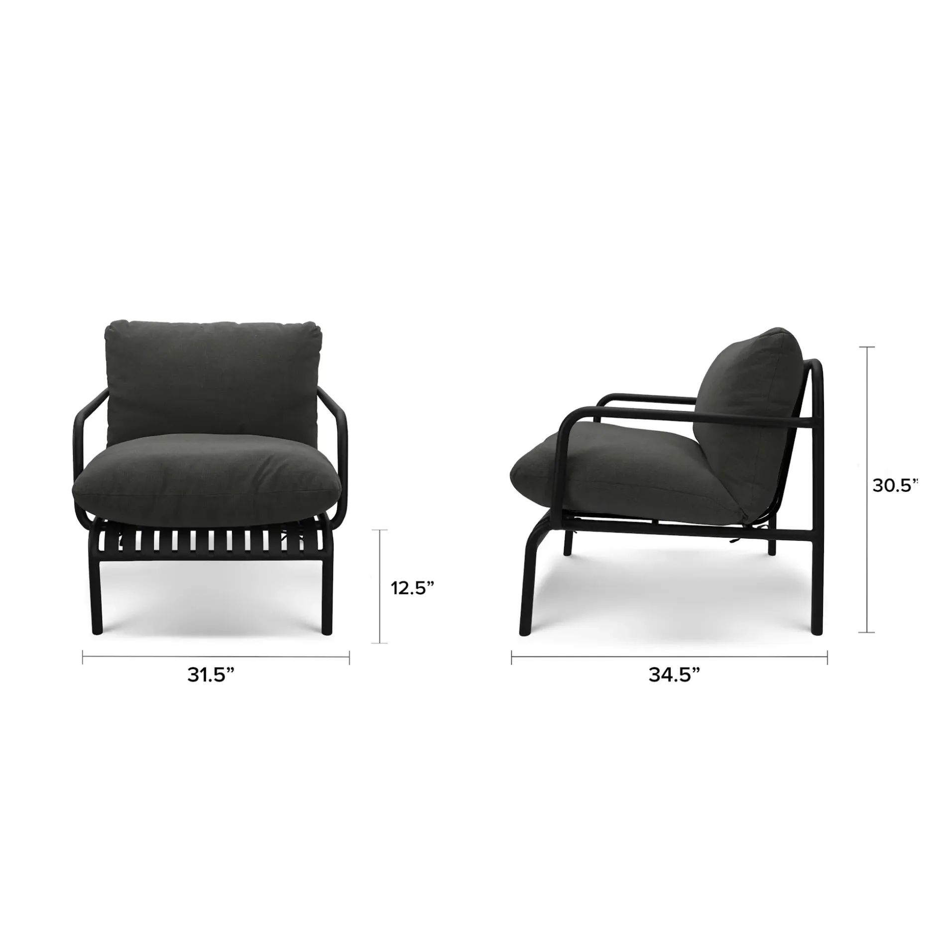 Sarek 31.5" Outdoor Lounge Chair Set - Sunbrella® Onyx