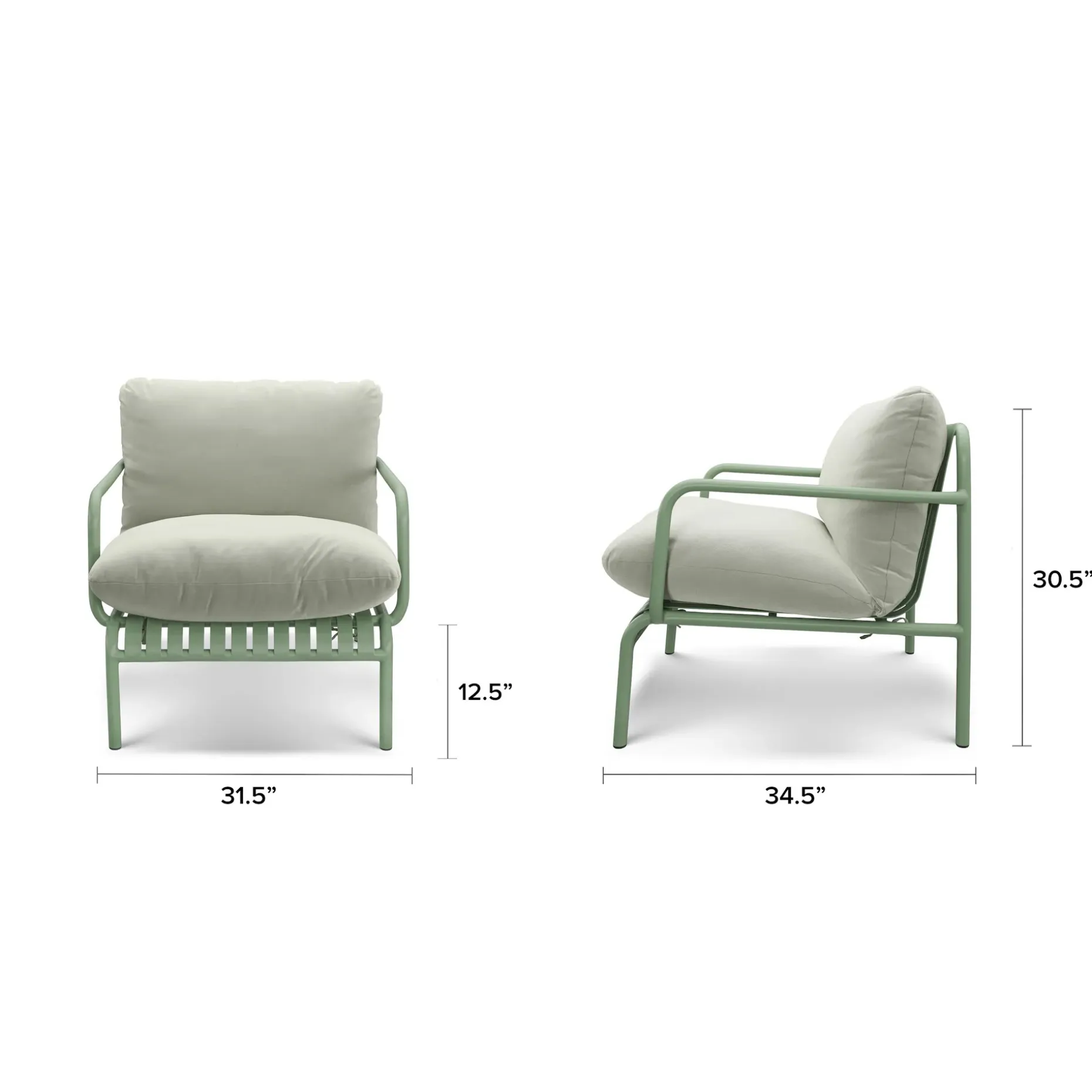 Sarek 31.5" Outdoor Lounge Chair - Sunbrella® Mint