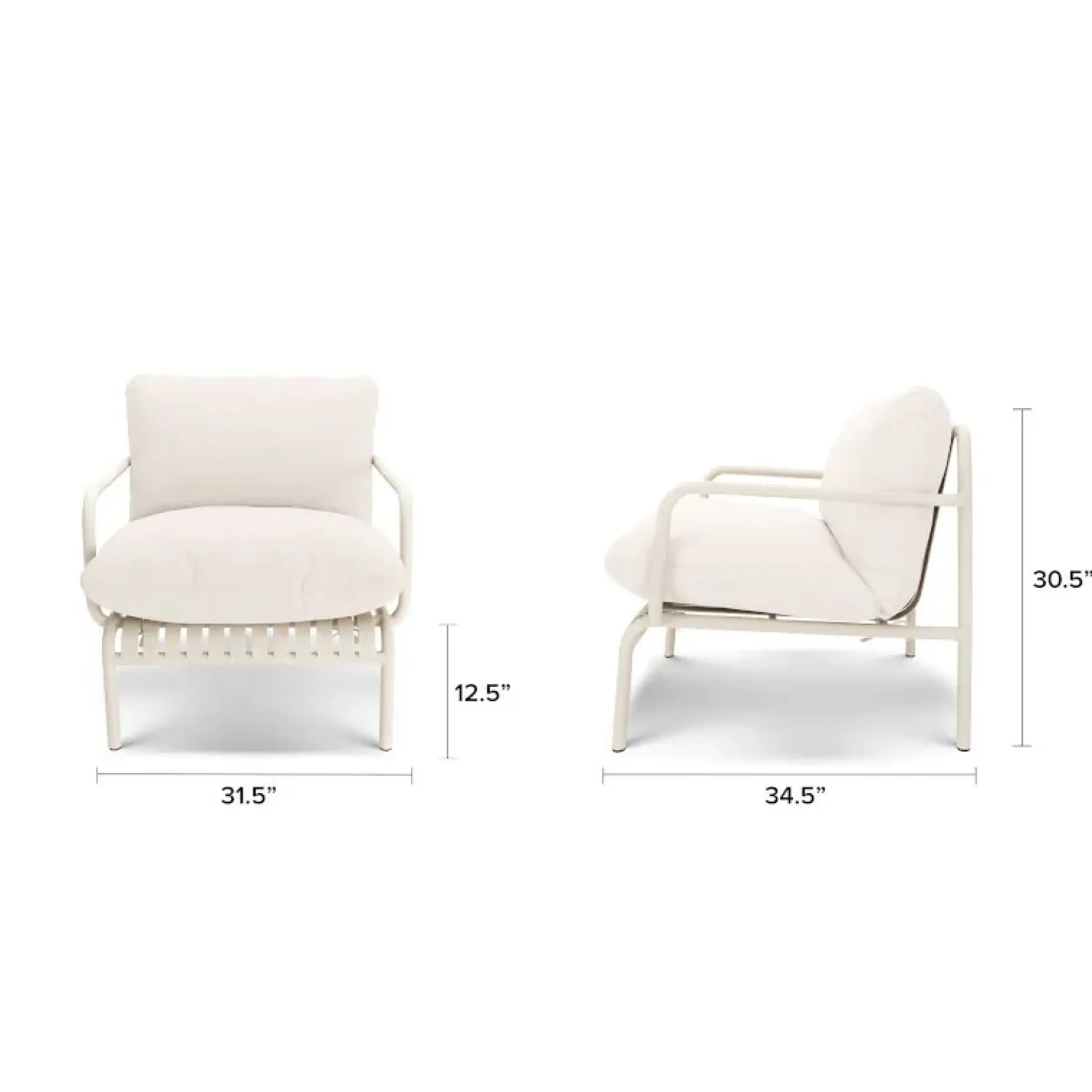 Sarek 31.5" Outdoor Lounge Chair - Sunbrella® Linen