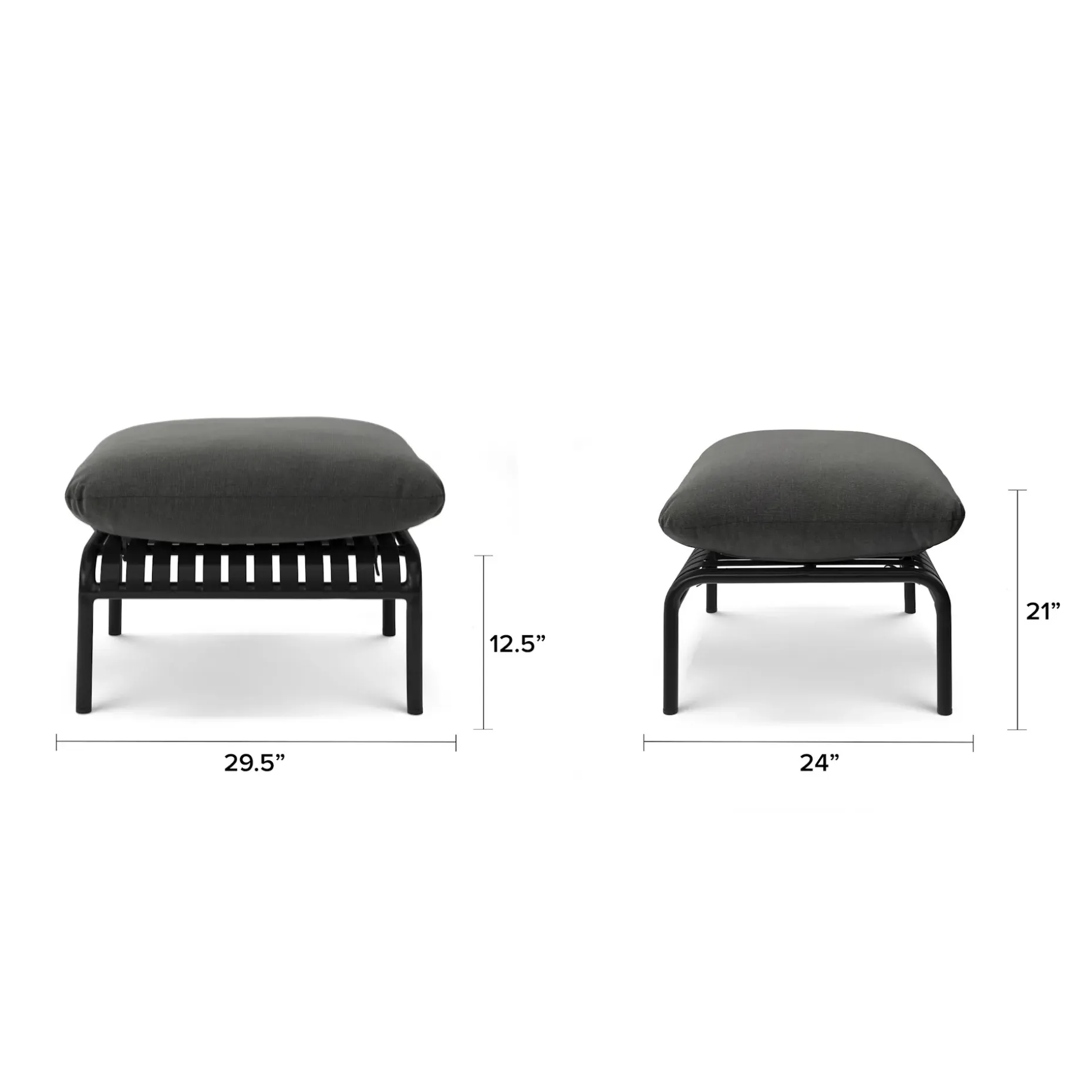 Sarek 59" Outdoor Loveseat and Ottoman Set - Sunbrella® Onyx