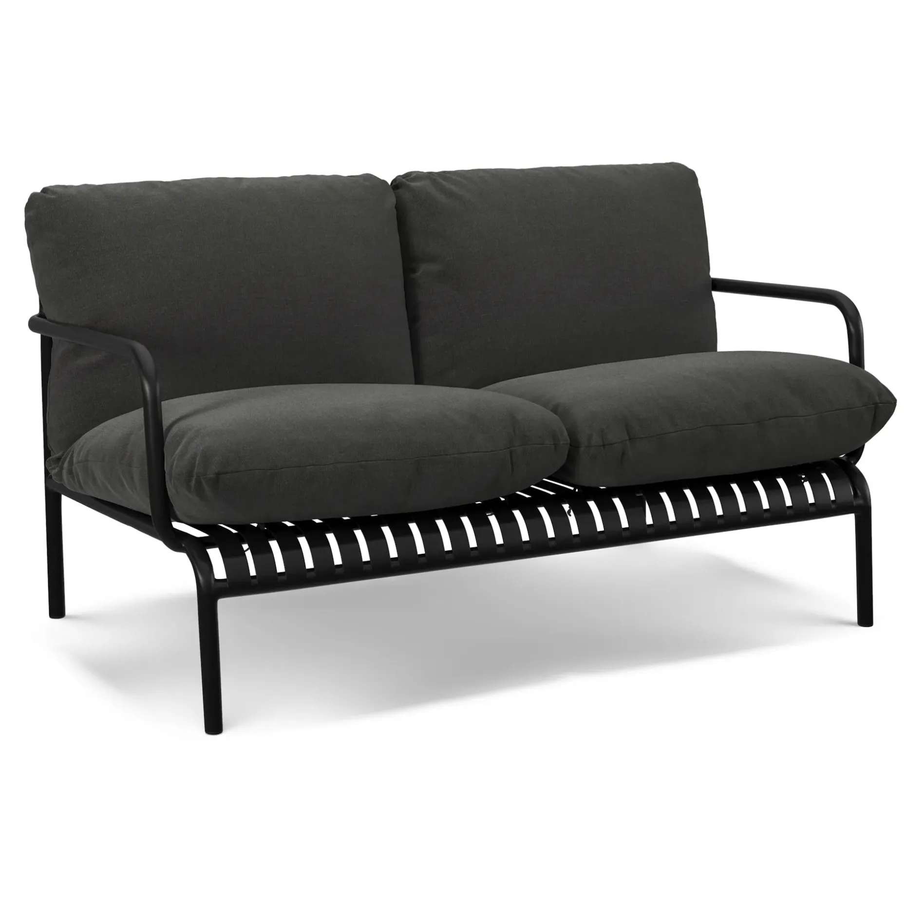 Sarek 59" Outdoor Loveseat and Ottoman Set - Sunbrella® Onyx